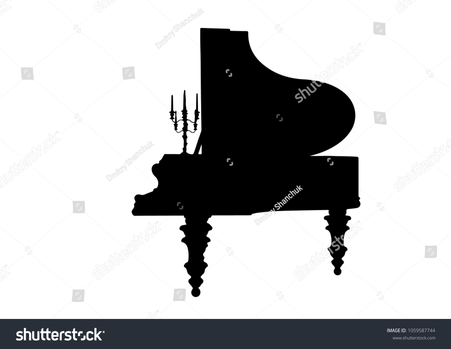 Silhouette Piano Vector Stock Vector (Royalty Free) 1059587744 ...