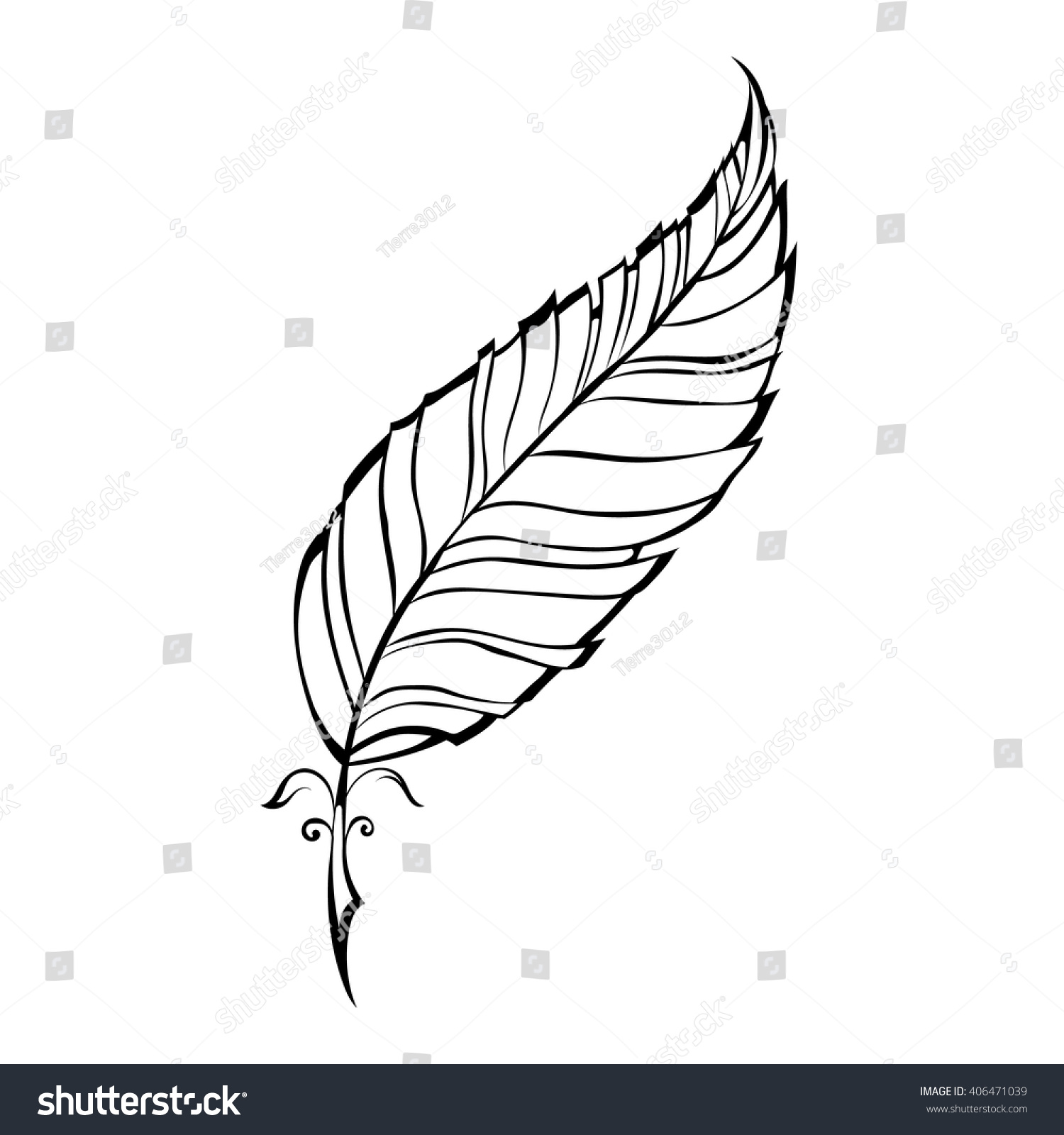 Silhouette Quill Stock Vector 406471039 - Shutterstock