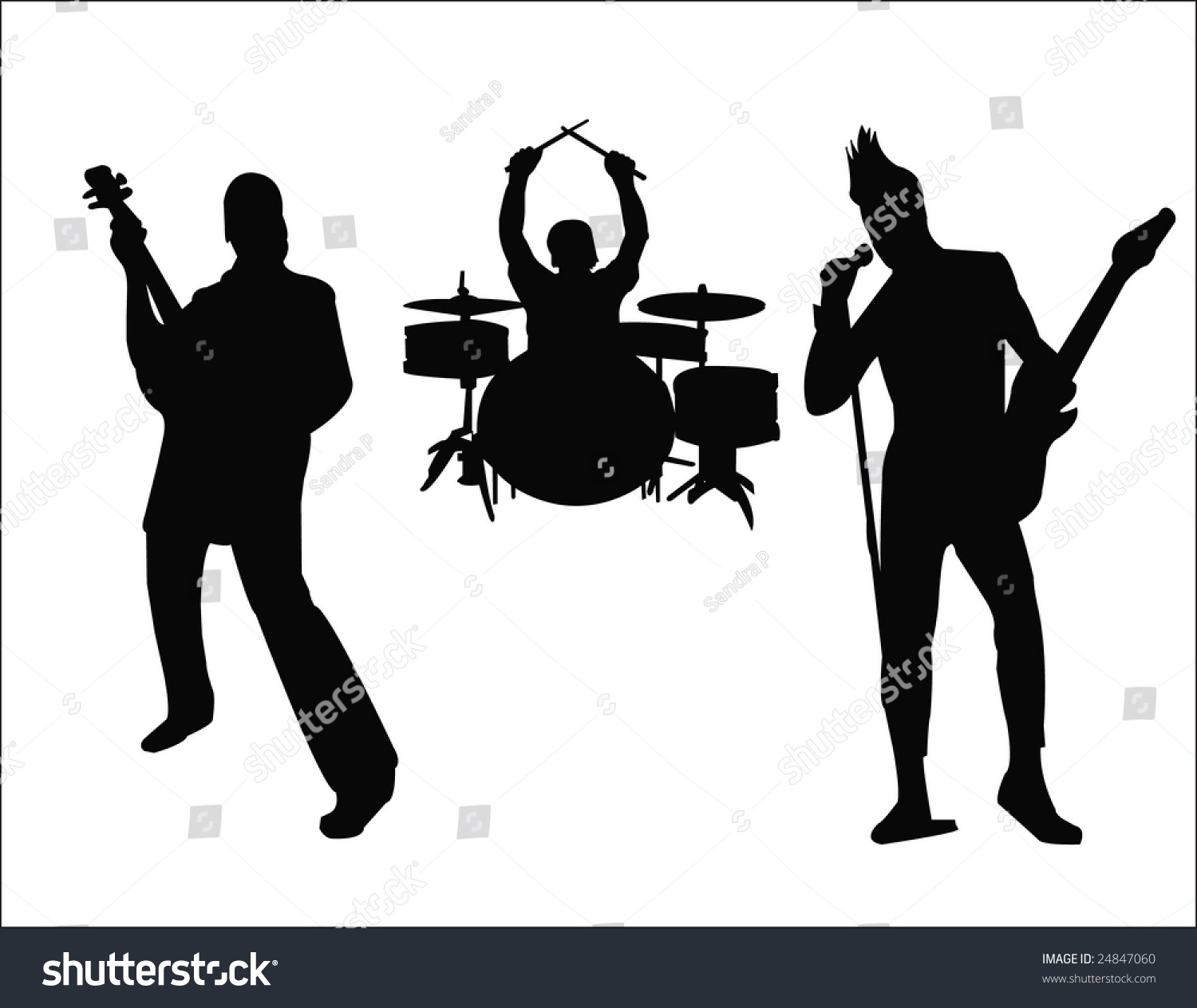Silhouette Of Rock Band Stock Vector Illustration 24847060 : Shutterstock