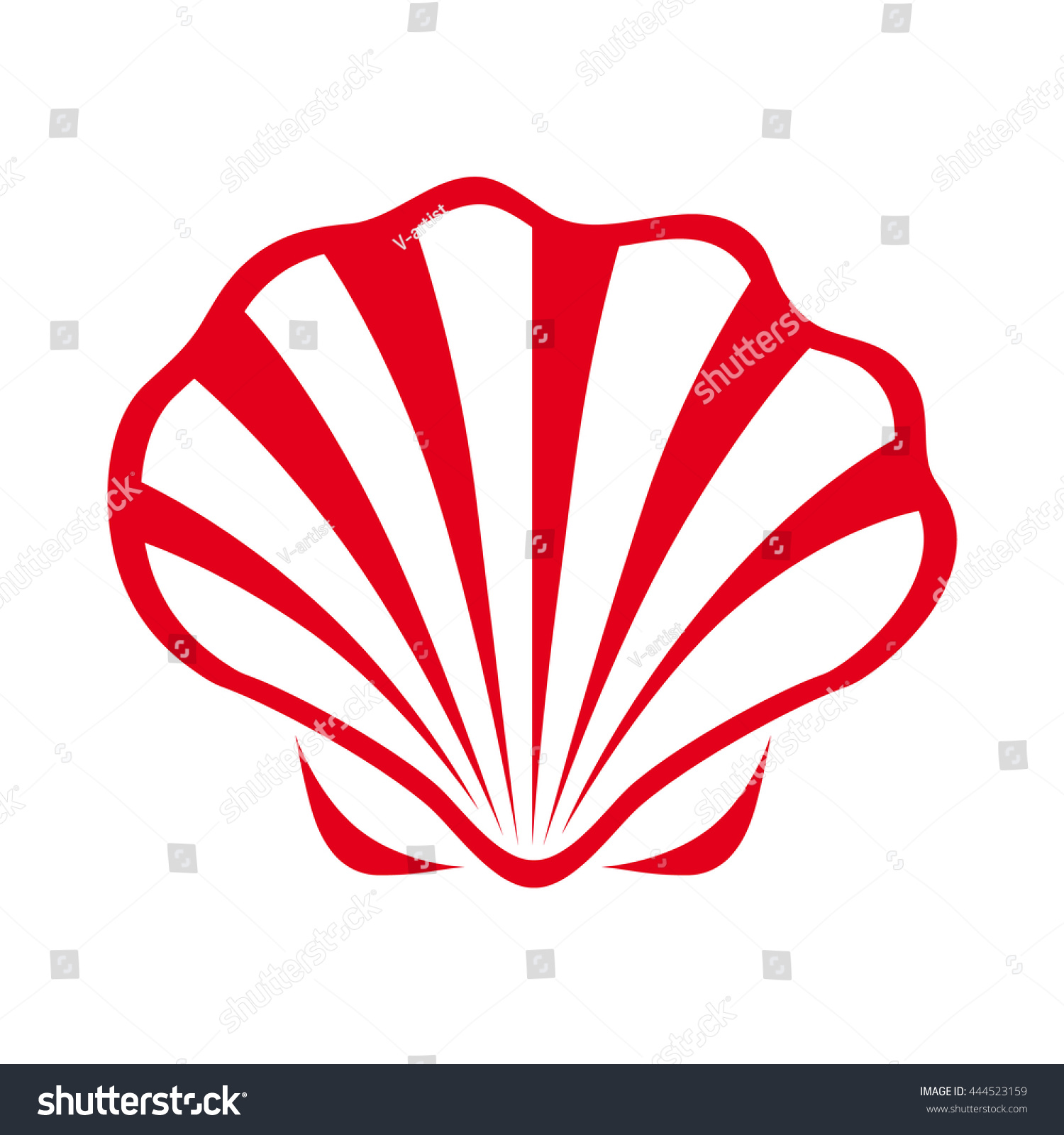 Silhouette Sea Shell Isolated On White Stock Vector 444523159 - Shutterstock