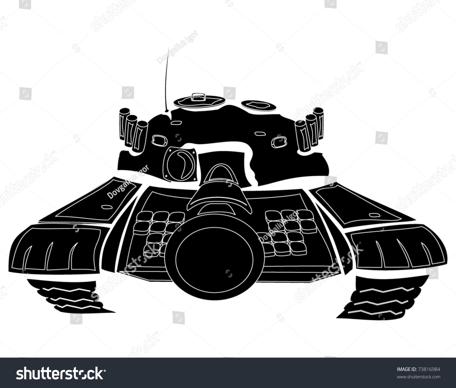 Silhouette Tank Stock Vector 73816984 - Shutterstock