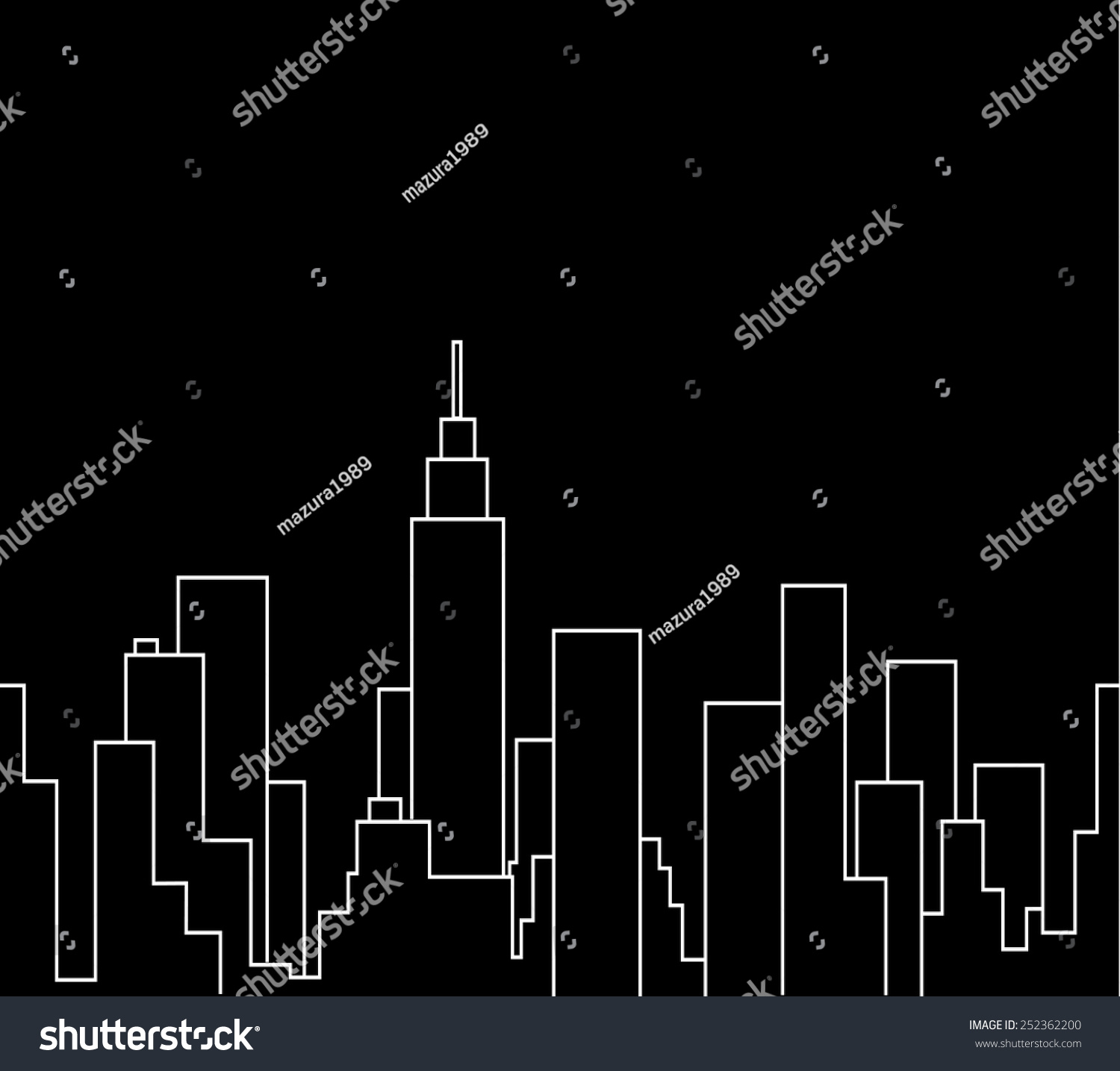 Silhouette Cityscape Vector Illustration Background Stock Vector ...