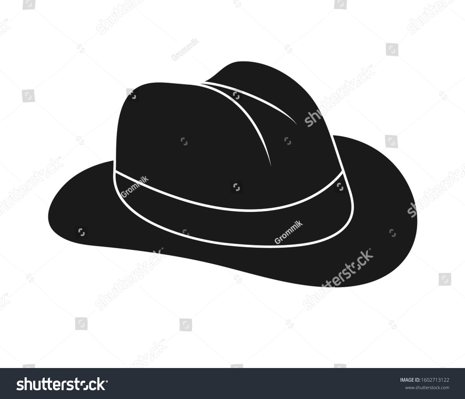 Silhouette Hat Headdress Icon Hat Isolated Stock Vector (Royalty Free ...