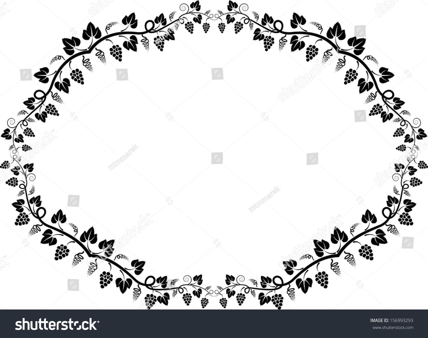 Silhouette Vine Frame Stock Vector 156993293 - Shutterstock