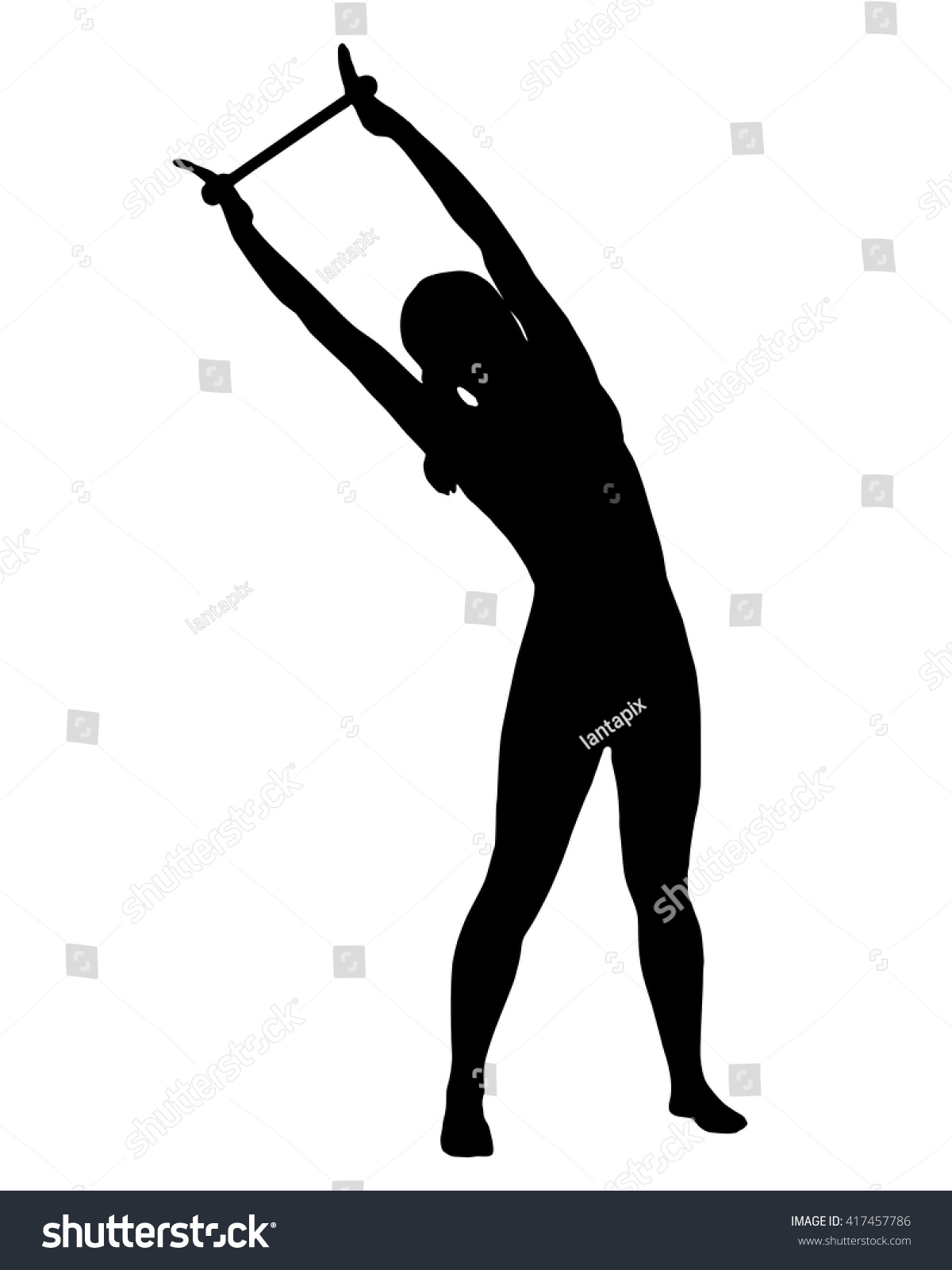 Silhouette Woman Doing Exercises Vector De Stock Libre De Regalías 417457786 Shutterstock 4262