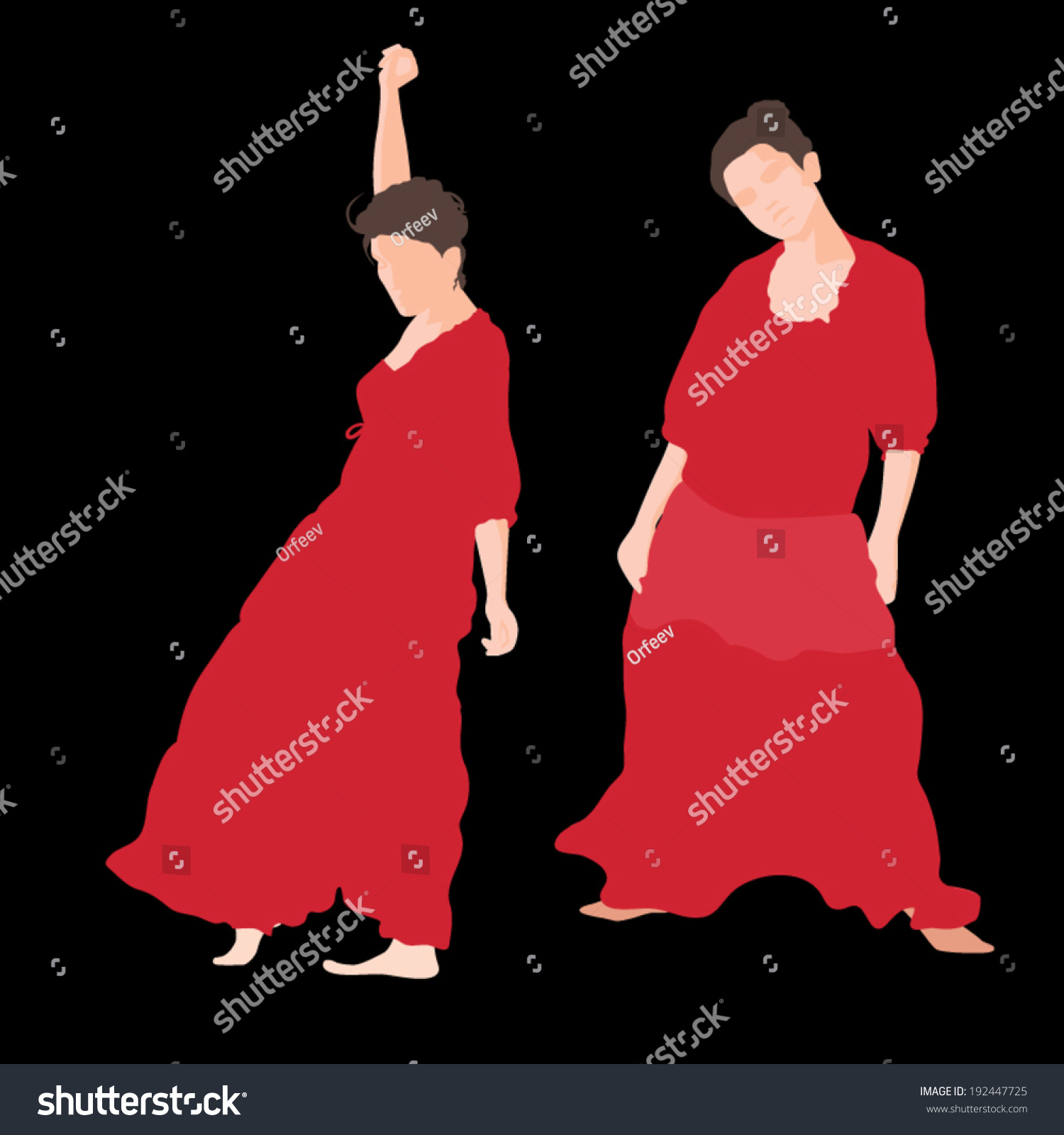 Silhouette Woman Long Red Dress Stock Vector Royalty Free 192447725 Shutterstock 3804