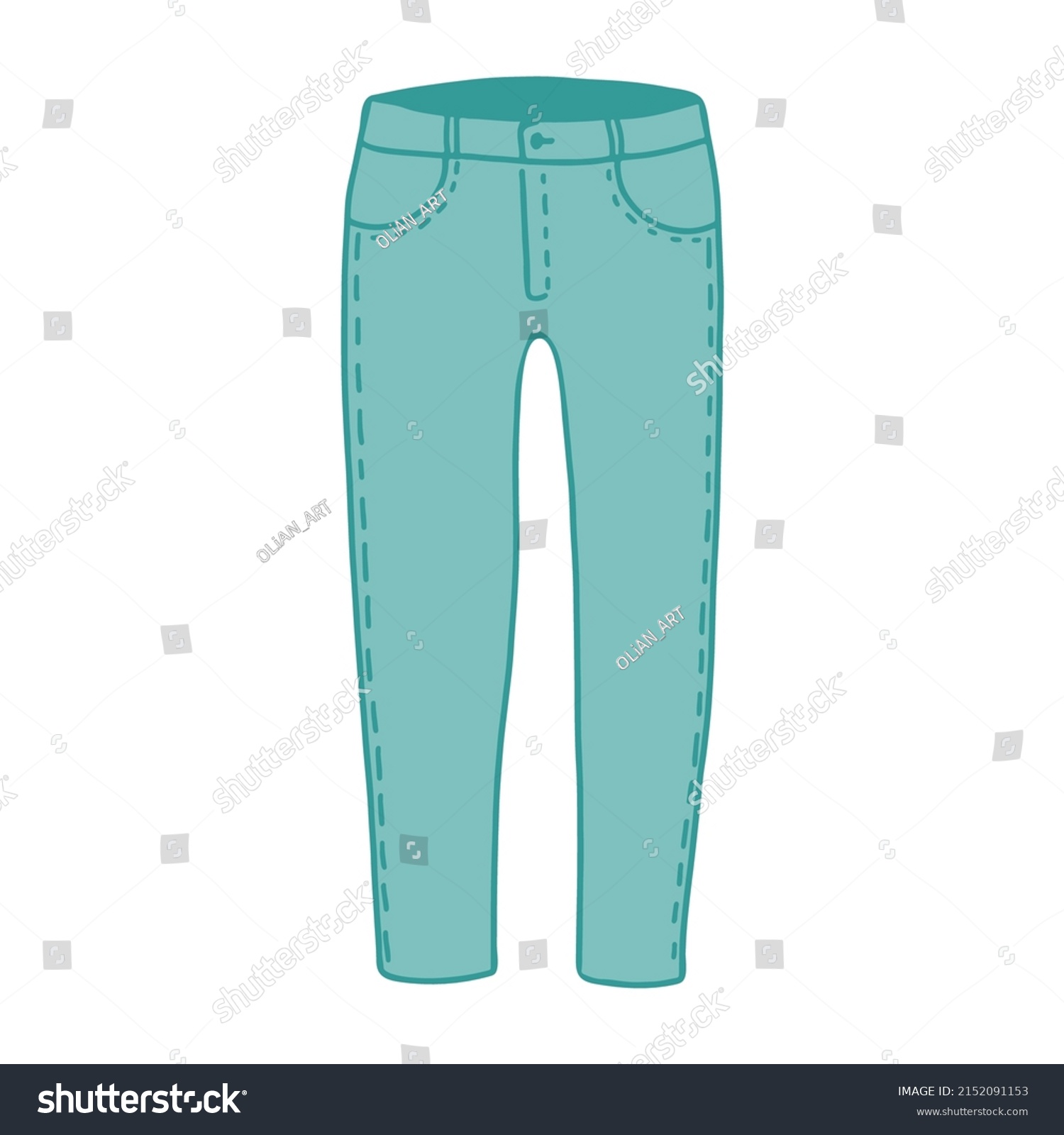 Silhouette Womens Jeans Vector Illustration Isolated Stock Vector ...