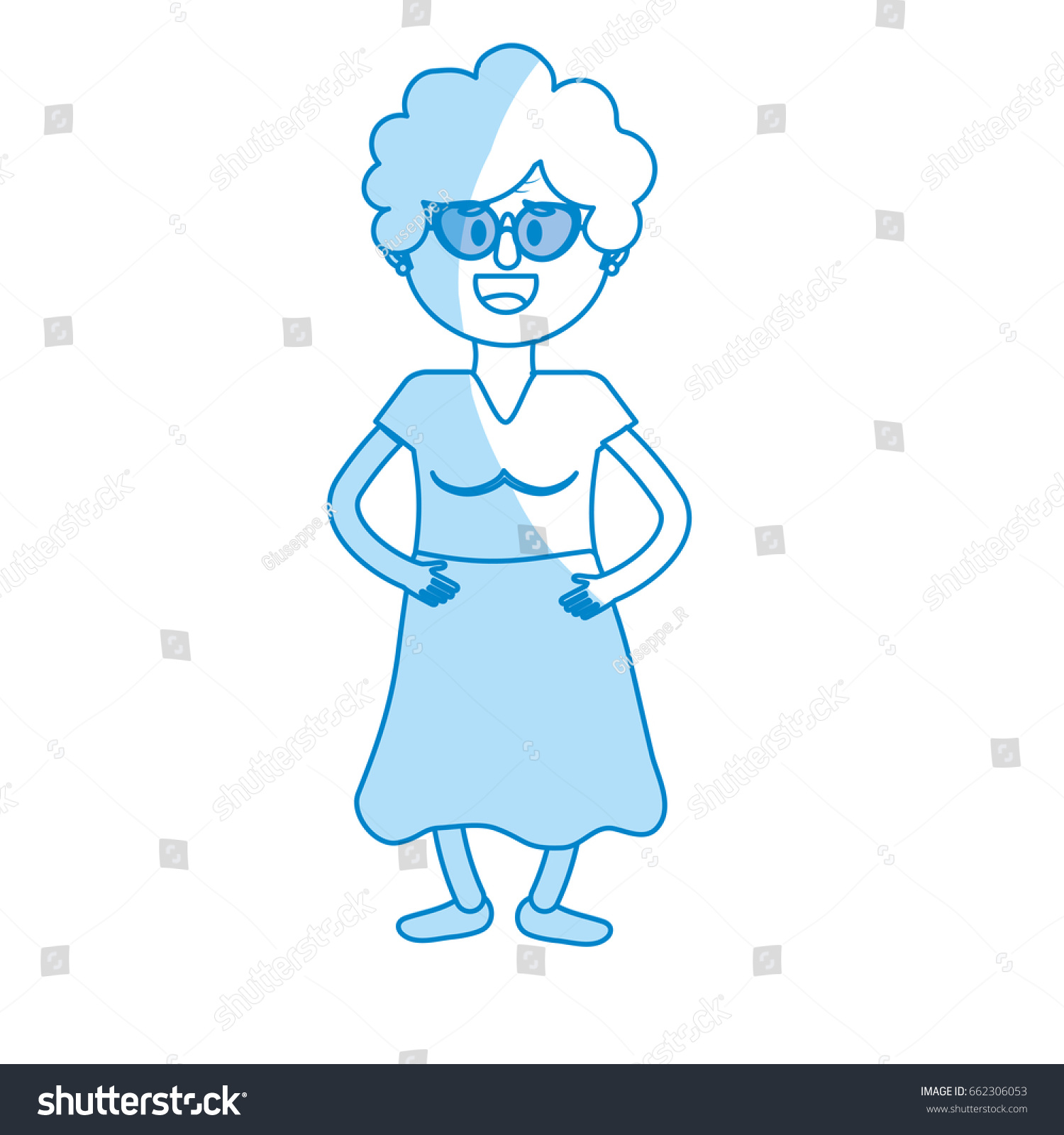 Silhouette Old Woman Glasses Hairstyle Stock Vector (Royalty Free ...