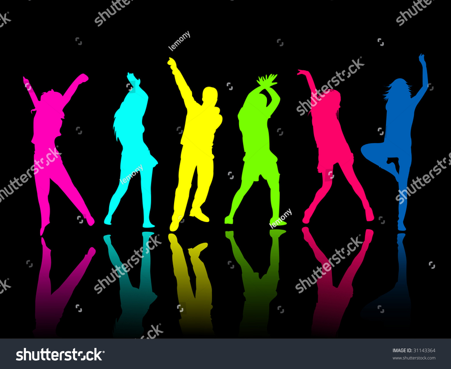 Silhouette People Party Dance Stock Vector Illustration 31143364 ...