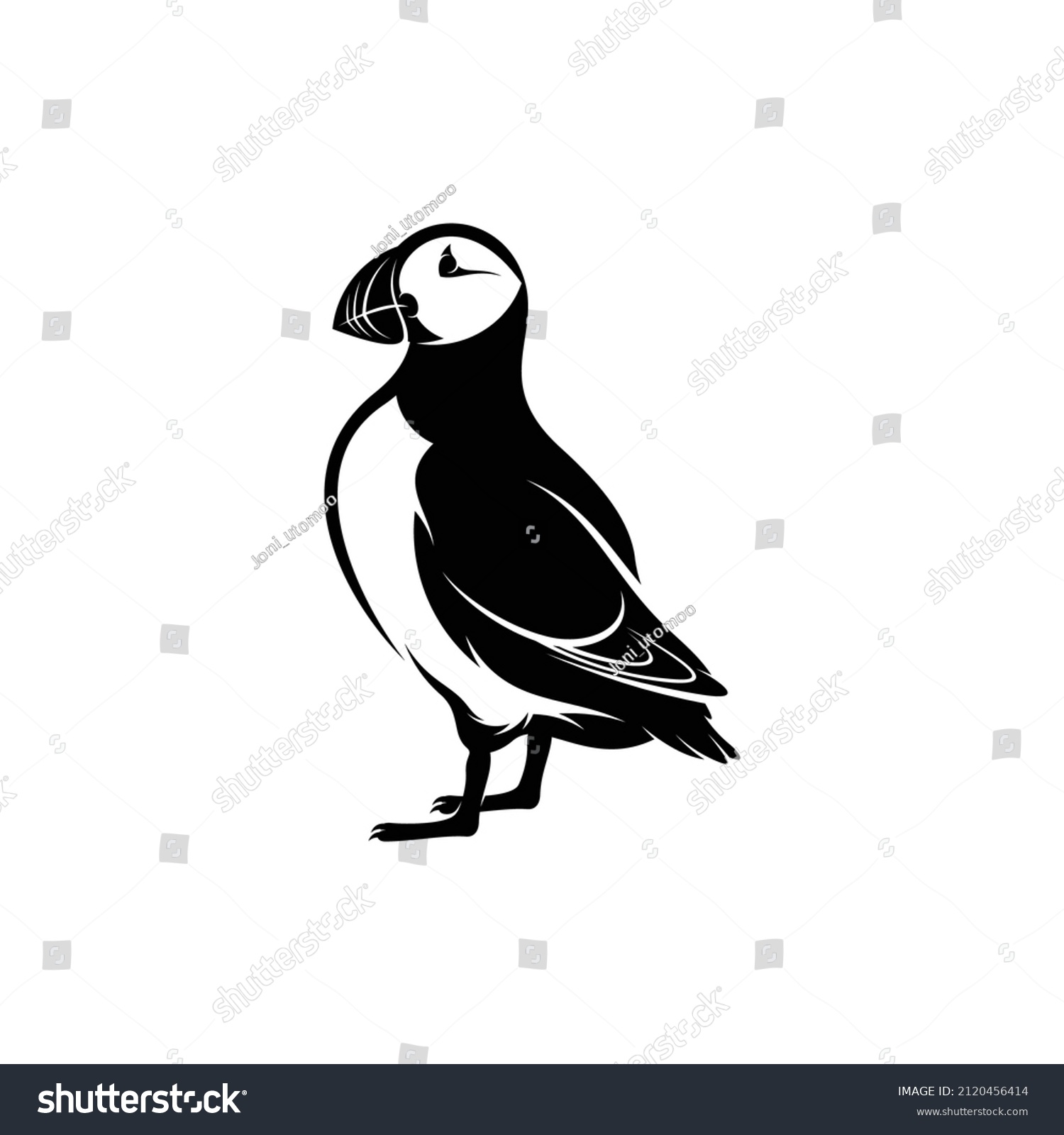 SVG of Silhouette Puffin bird vector illustration design svg
