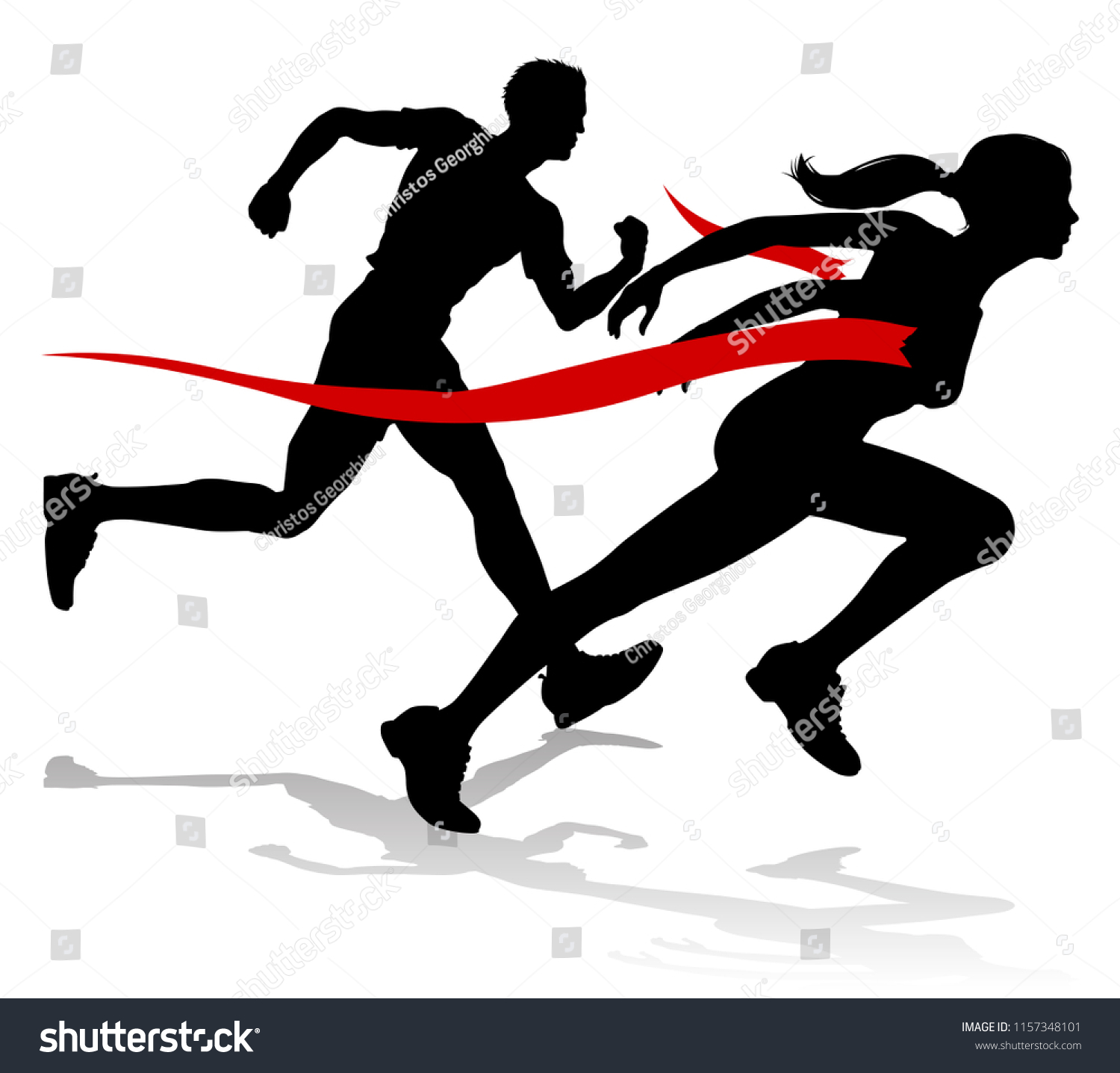 Silhouette Runners Race Track Field Event Stock Vector (Royalty Free ...