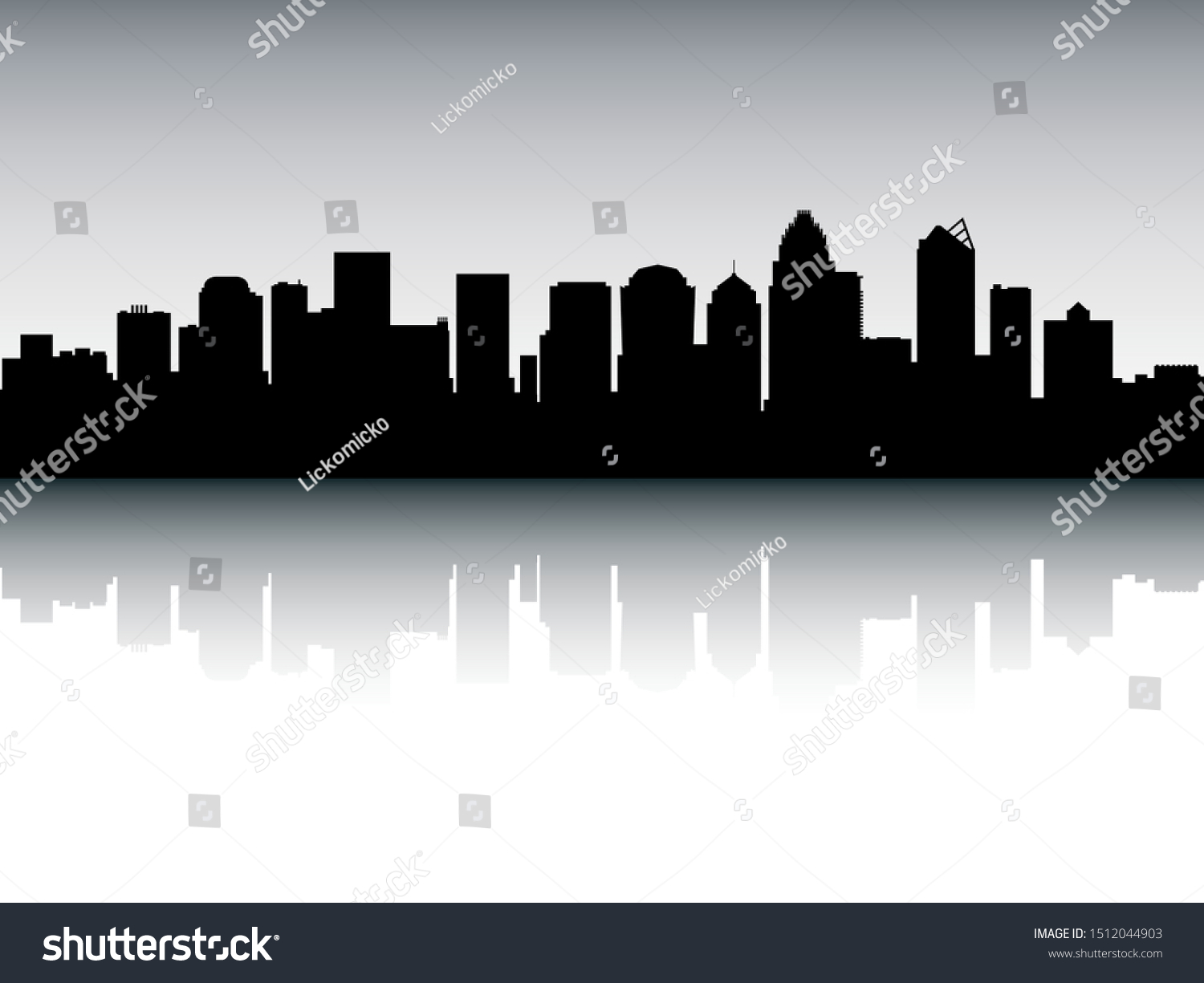 Silhouette Skyline Charlotte North Carolina Stock Vector (Royalty Free ...