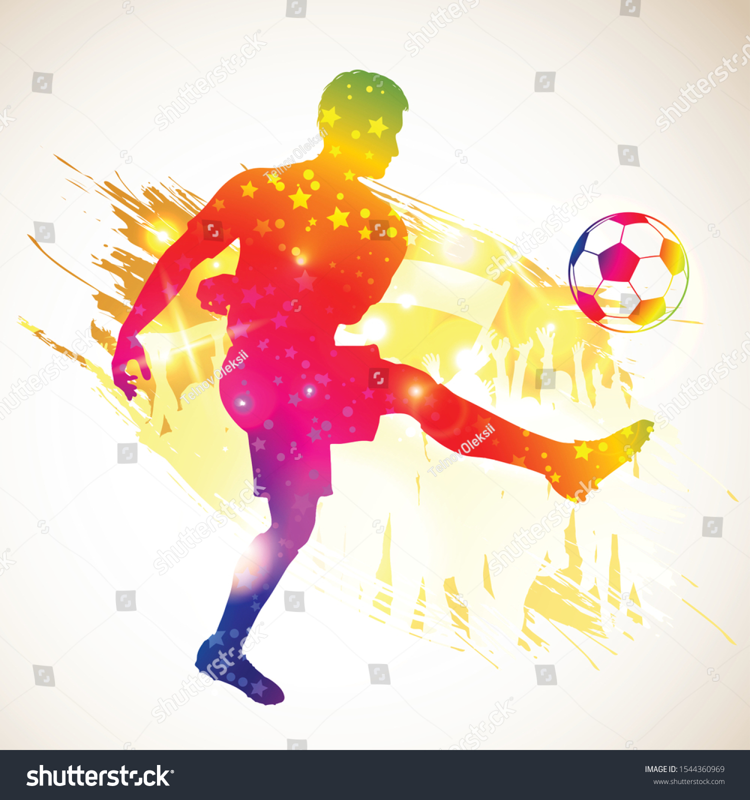 Silhouette Soccer Football Player Ball Soccer Stock Vector (Royalty ...