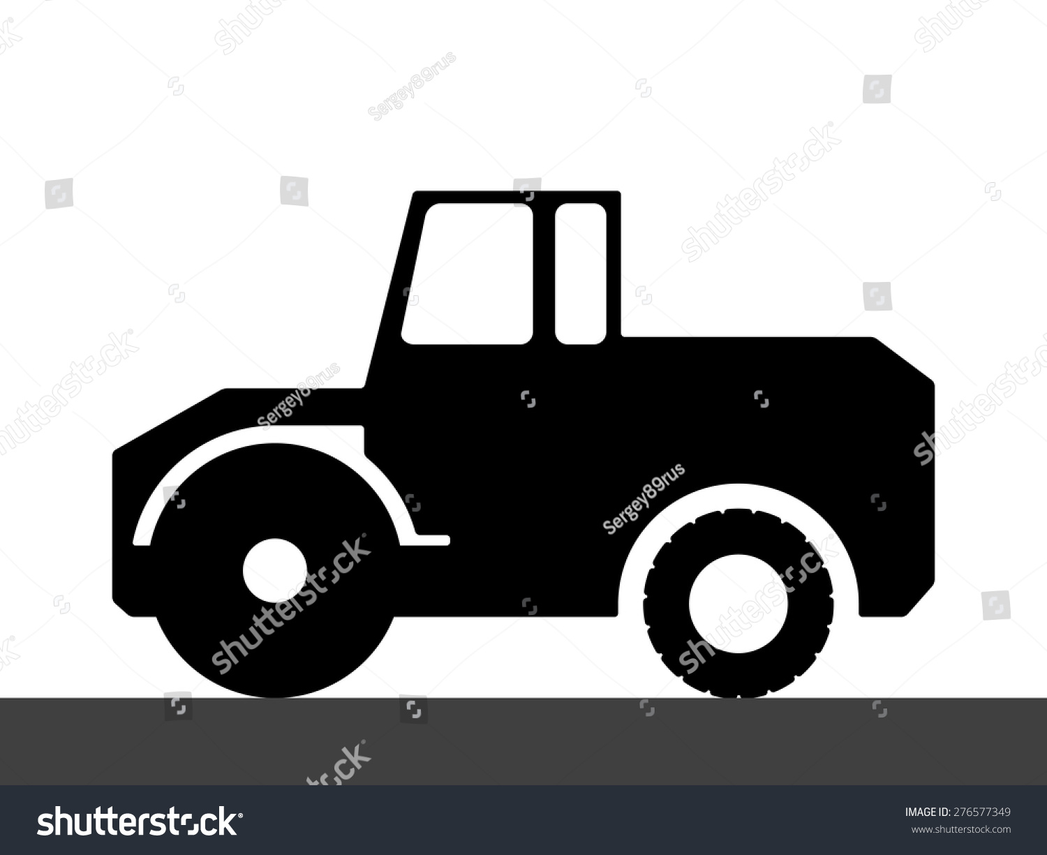 Silhouette Steamroller On White Background Vector Stock Vector (Royalty ...