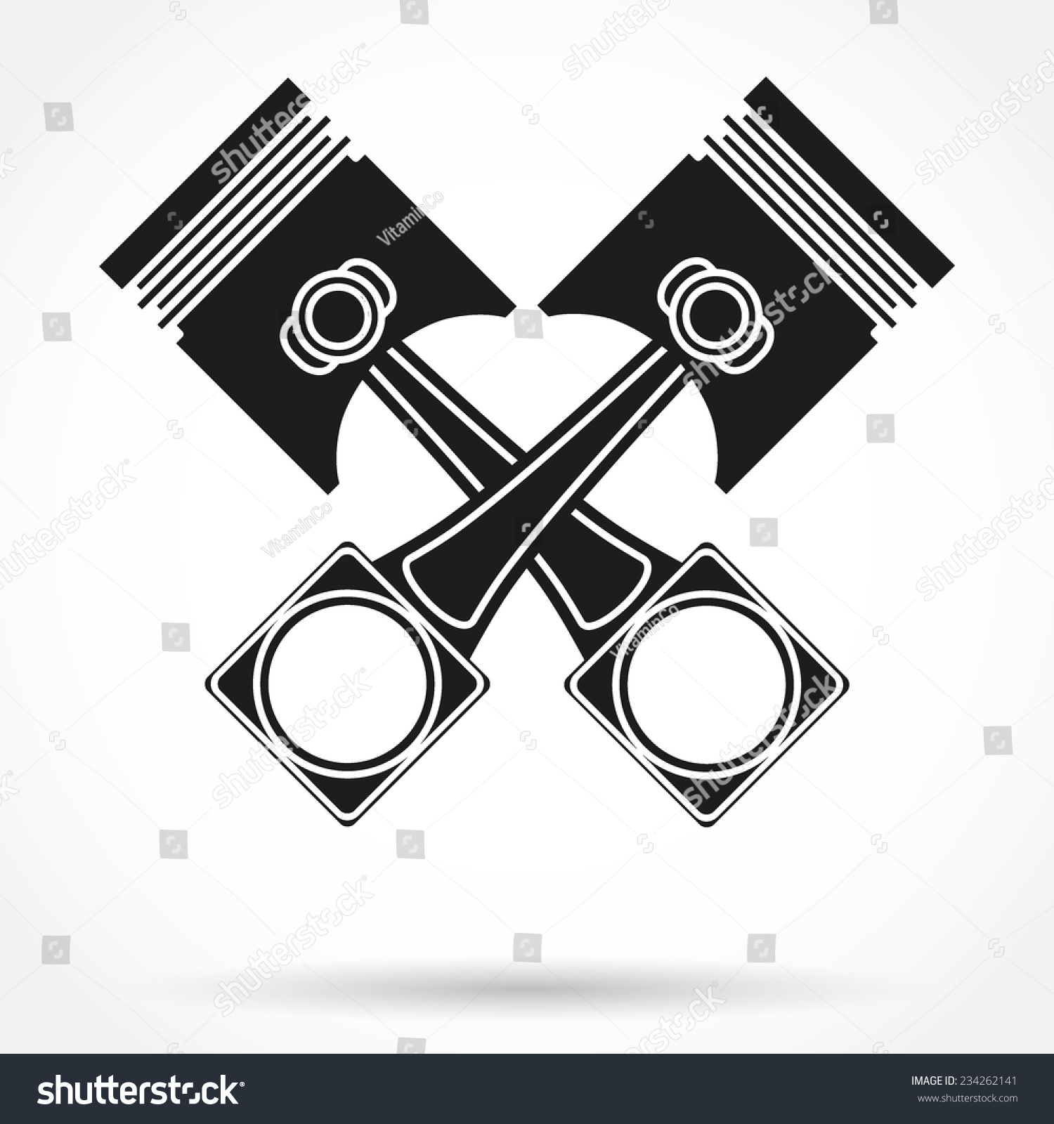 Silhouette Symbol Of Car Engine Pistons. Vector Illustration Isolated ...