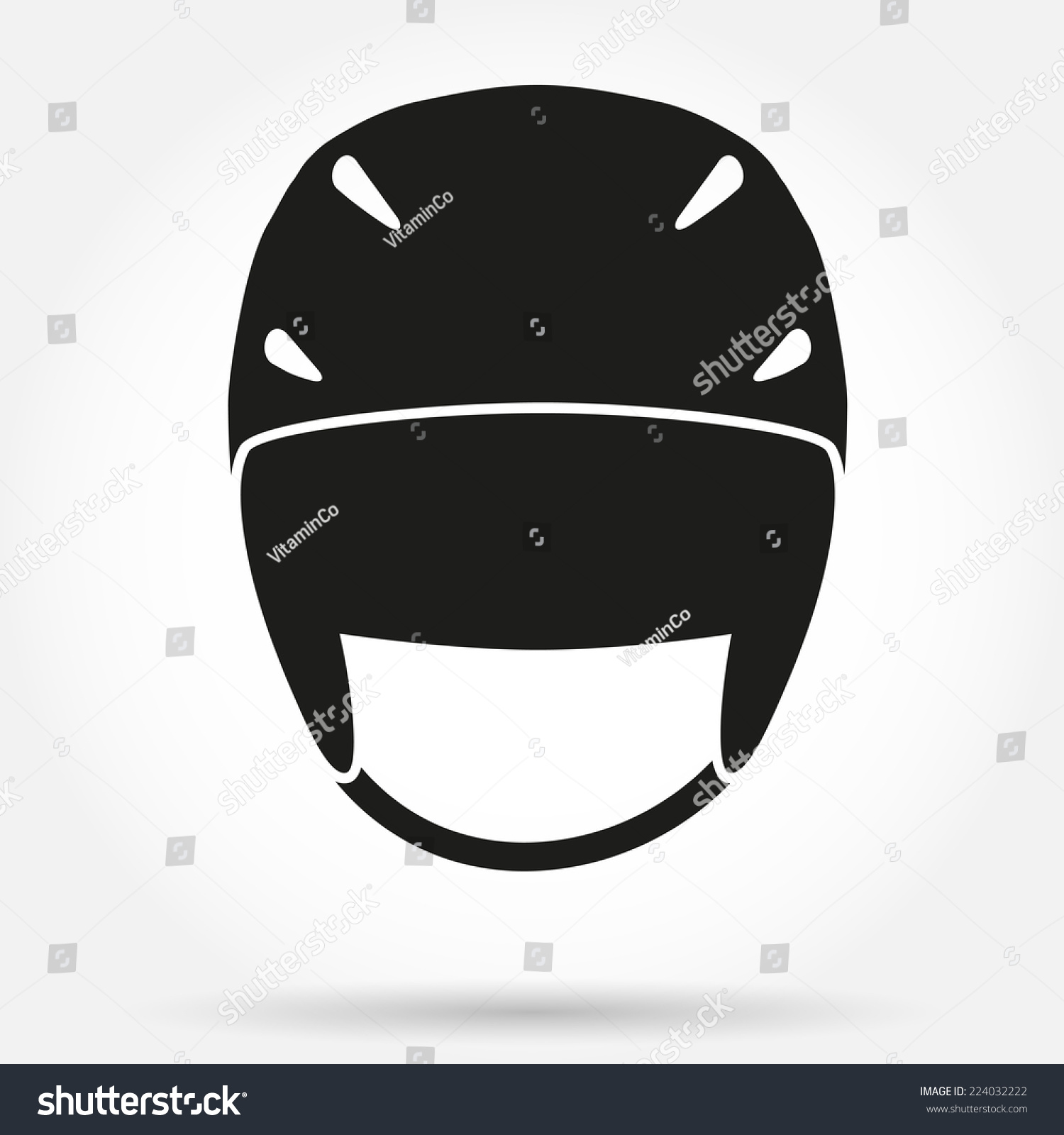 Silhouette Symbol Of Classic Snowboard Ski Helmet. Simple Vector ...