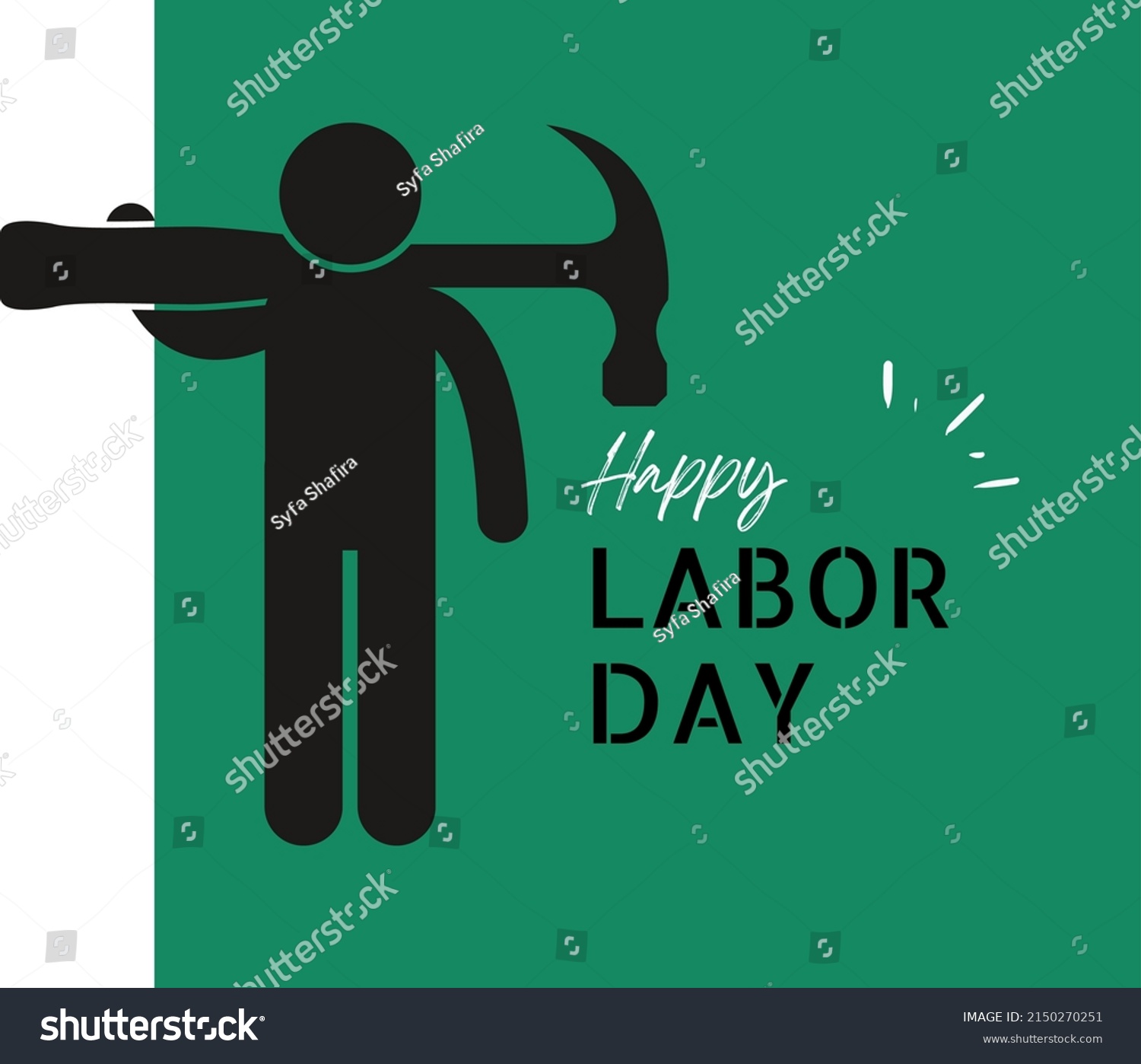 Silhouette Vector Graphic Illustration People Hammer Stock Vector ...