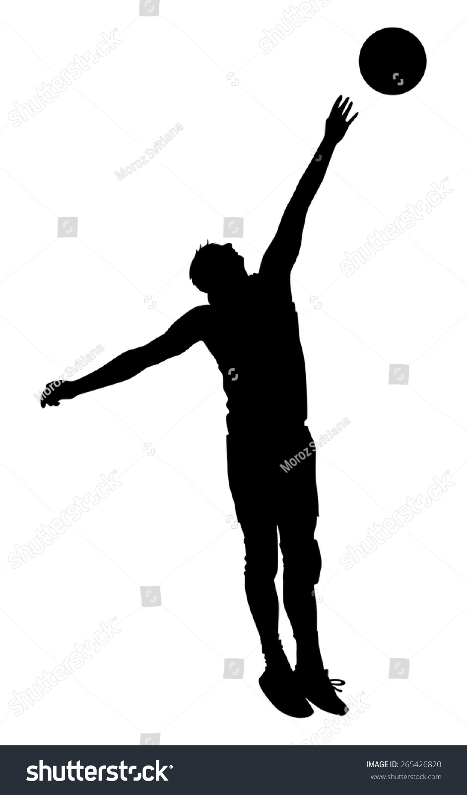 Silhouette Volleyball Player Hitting Ball On Stock Vector Royalty Free 265426820