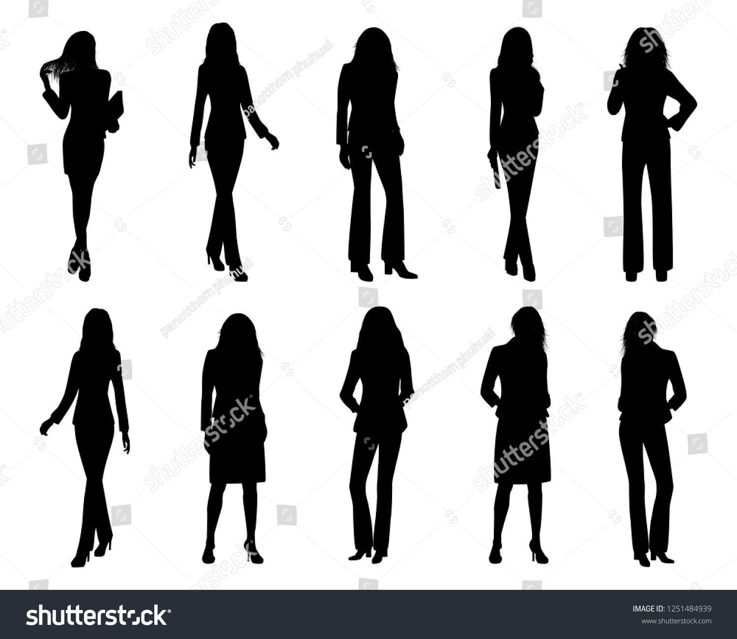 Silhouette Woman Cartoon Shape Vector Design Stock Vector (Royalty Free ...