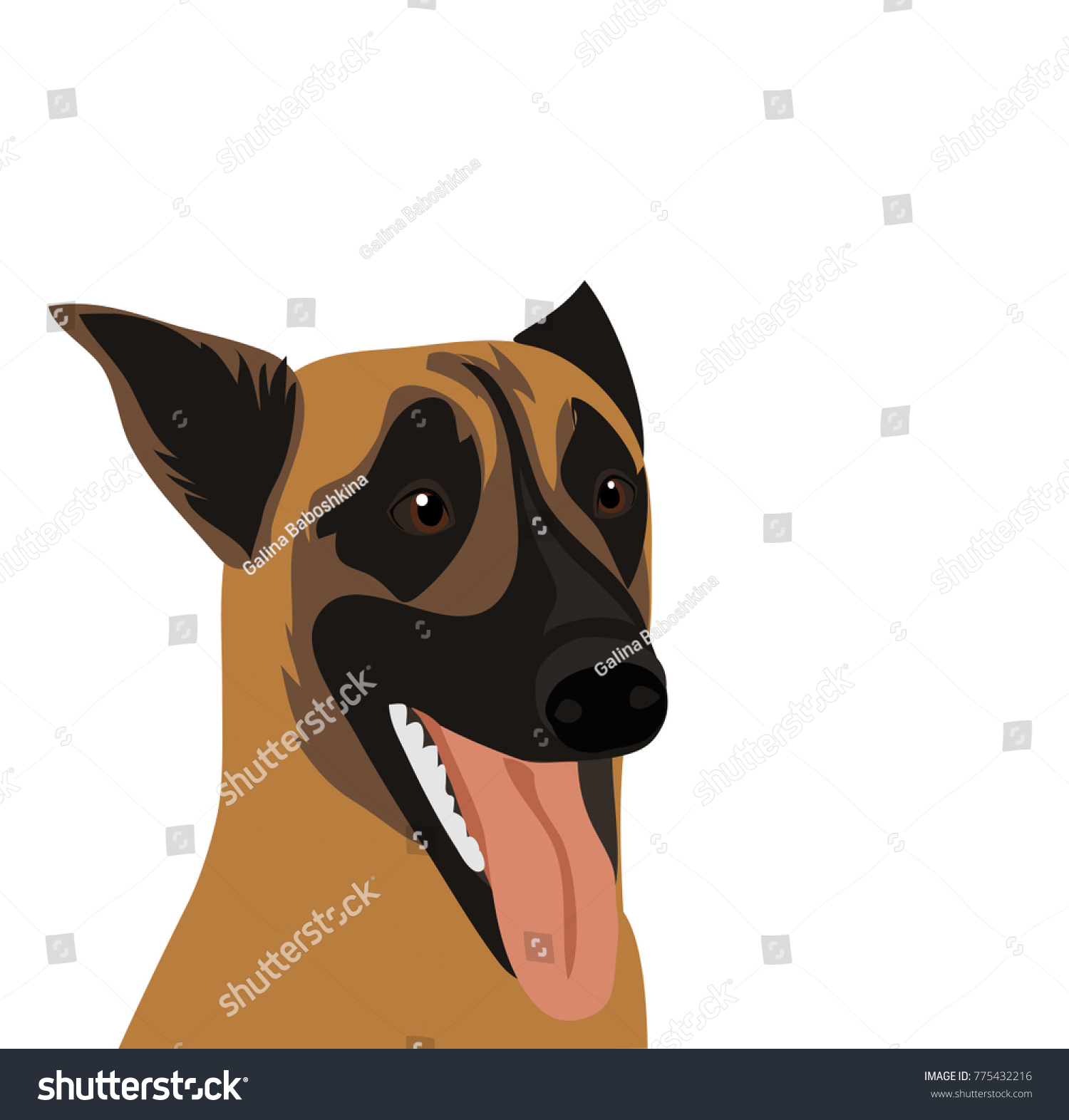 SVG of Silhouetted dogs. Belgian Shepherd Dog Malinois. Symbol of the year 2018. Vector. svg
