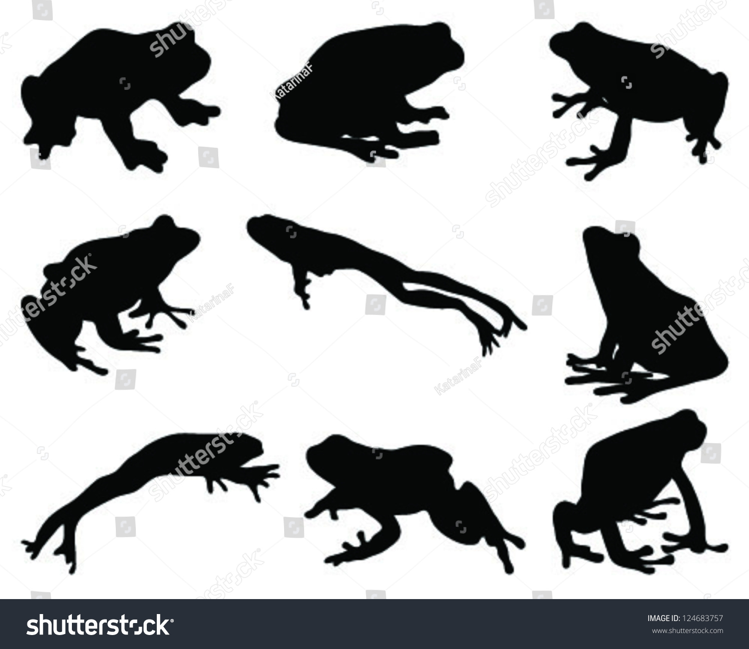 Silhouettes Frog-Vector - 124683757 : Shutterstock