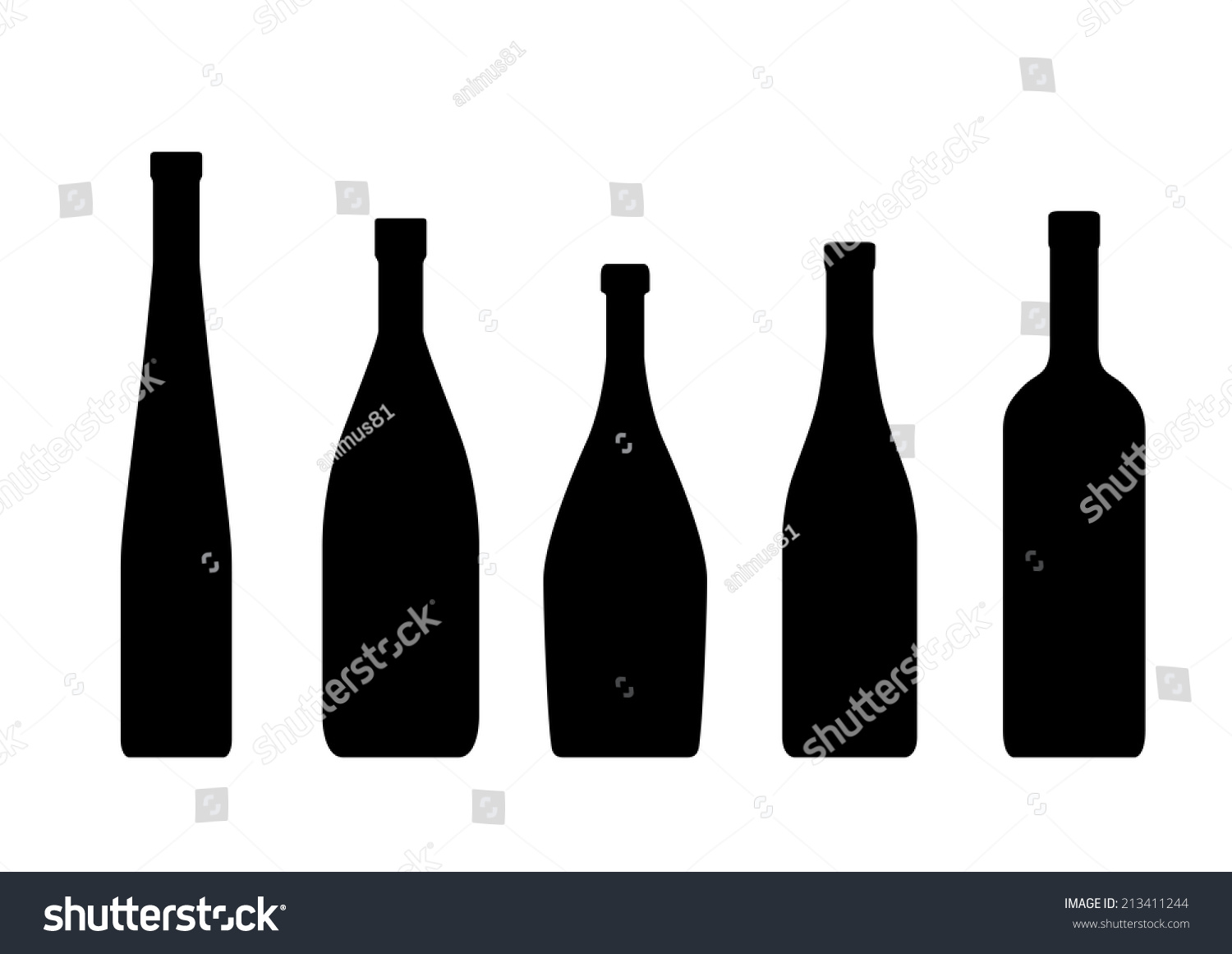 Silhouettes Bottles On White Background Stock Vector (Royalty Free