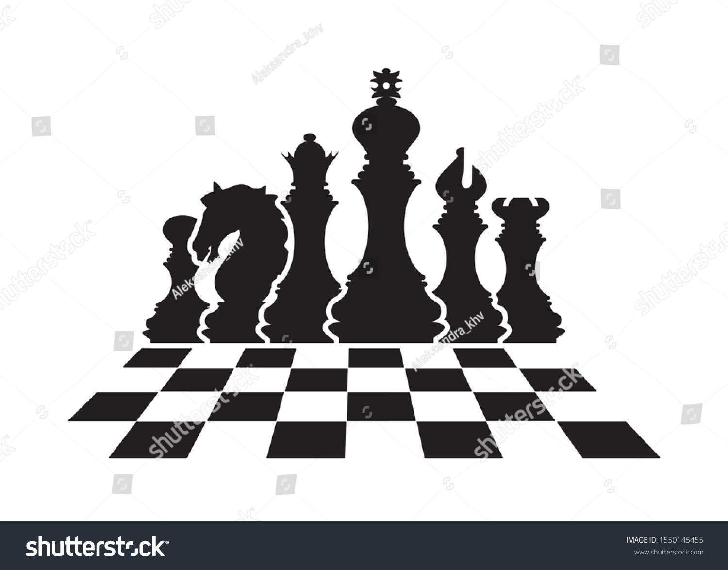 Silhouettes Chess Pieces Chess Icons Vector Stock Vector (Royalty Free ...