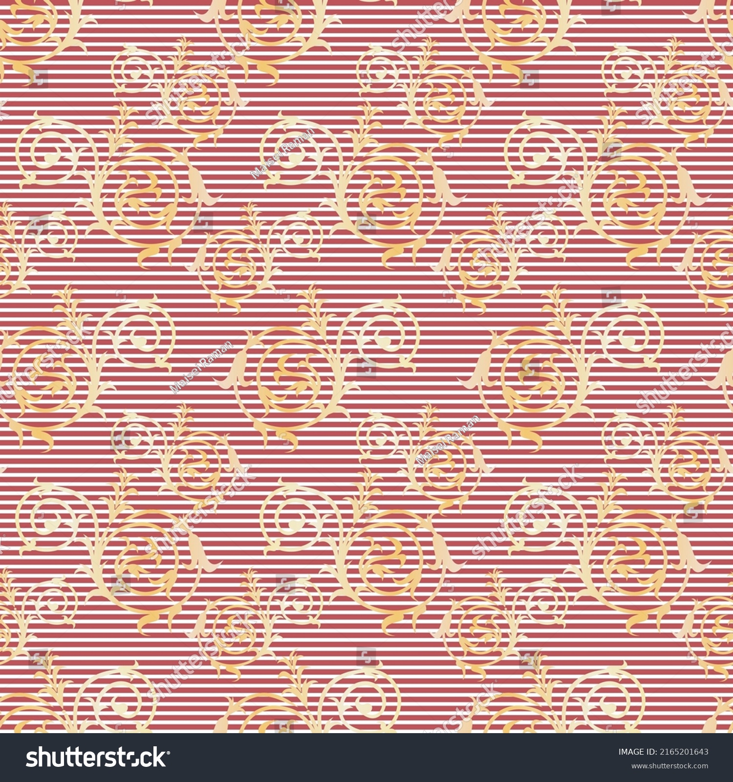 Silhouettes Floral Motifs Pattern Fabrics Textiles Stock Vector