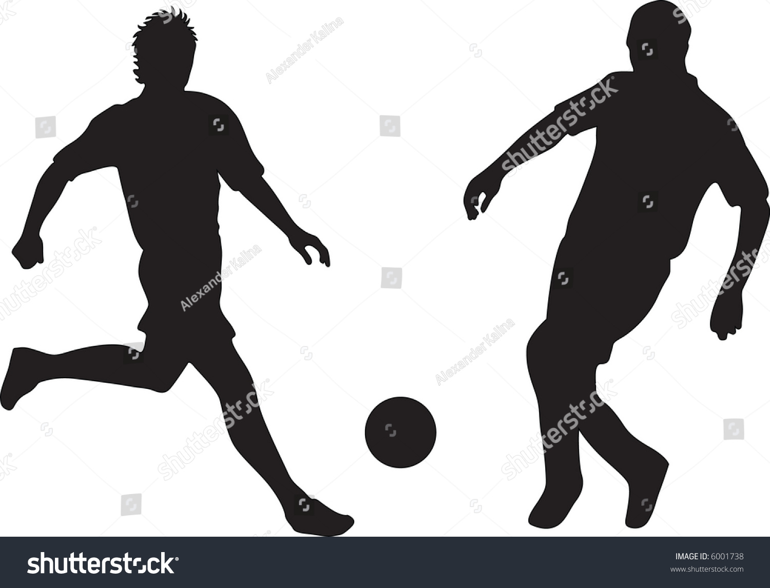 Silhouettes Of Football Players Stock Vector Illustration 6001738 ...