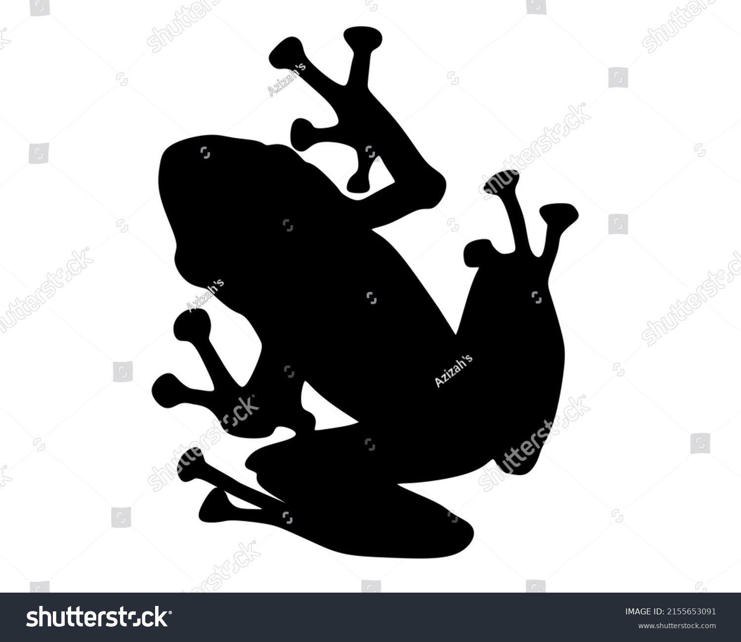 Silhouettes Frog Toad Isolated On White Stock Vector (royalty Free 