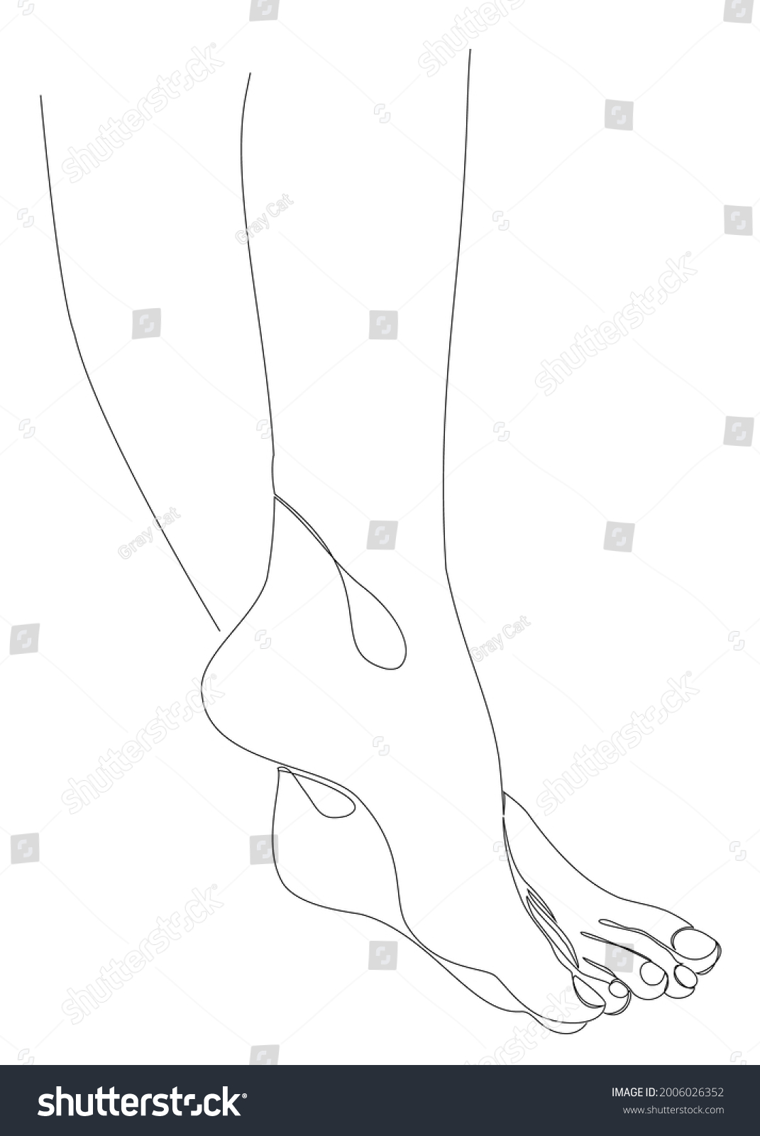 Silhouettes Human Legs Foot Modern One Stock Vector (Royalty Free ...