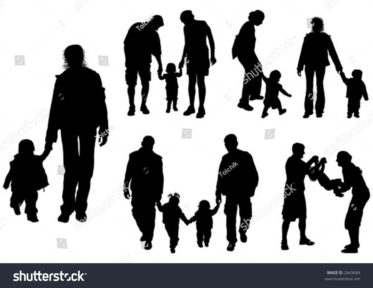 Silhouettes Of Parents With Baby, Vector Illustration - 2643684 ...