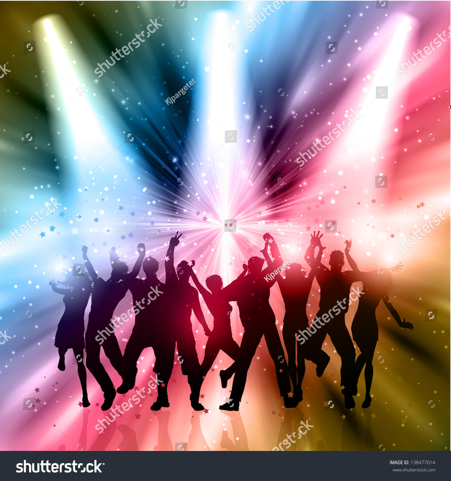 Silhouettes Of People Dancing On An Abstract Background Stock Vector ...