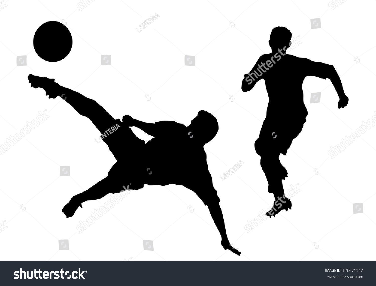 Silhouettes Of Players In Soccer Stock Vector Illustration 126671147