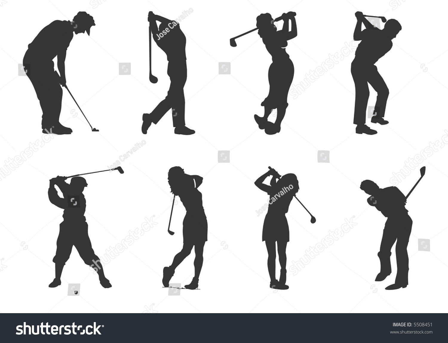 Silhouettes Players Golf Stock Vector (Royalty Free) 5508451