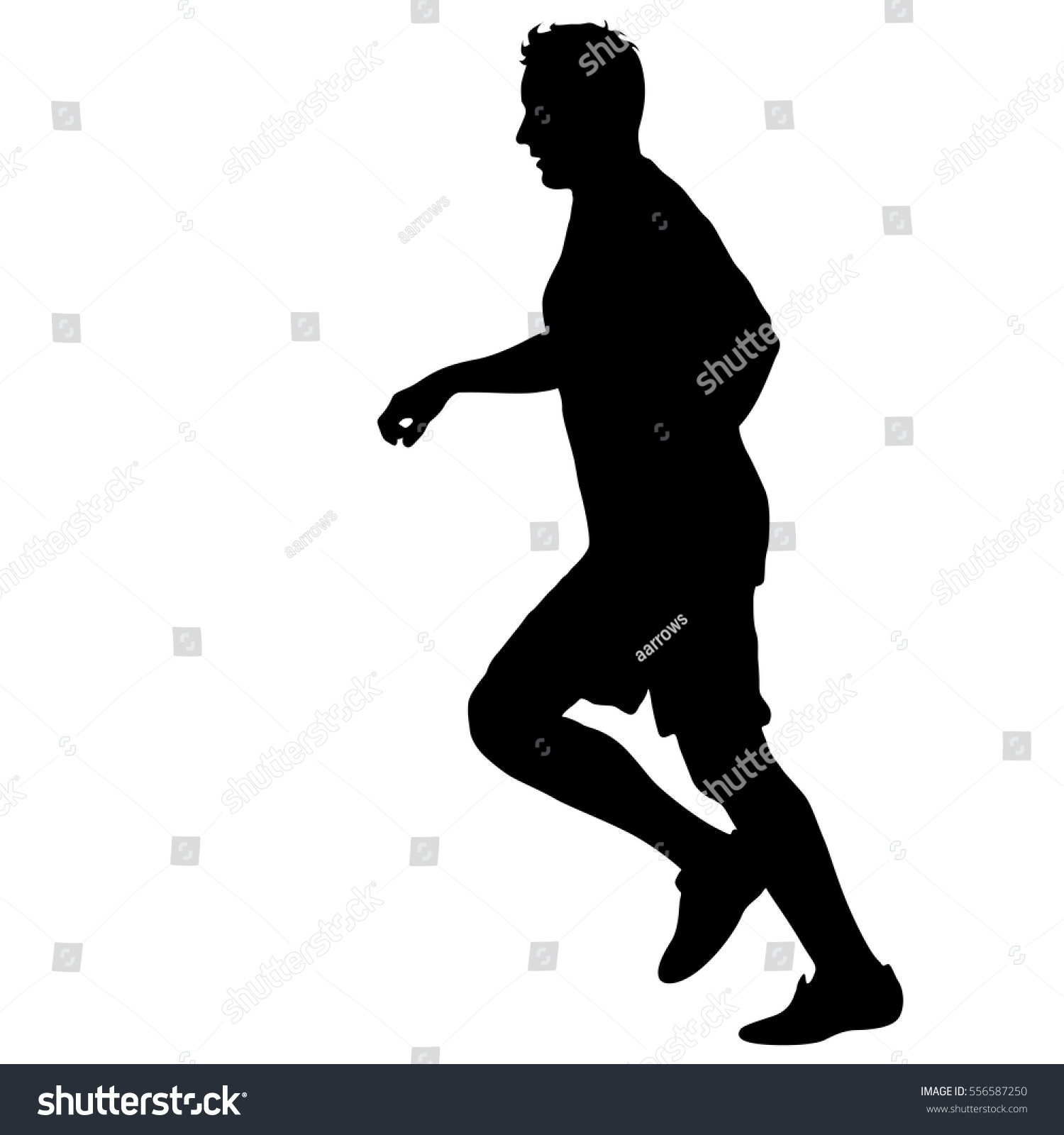 Running Man Isolated Vector Silhouette Sprinting Runner