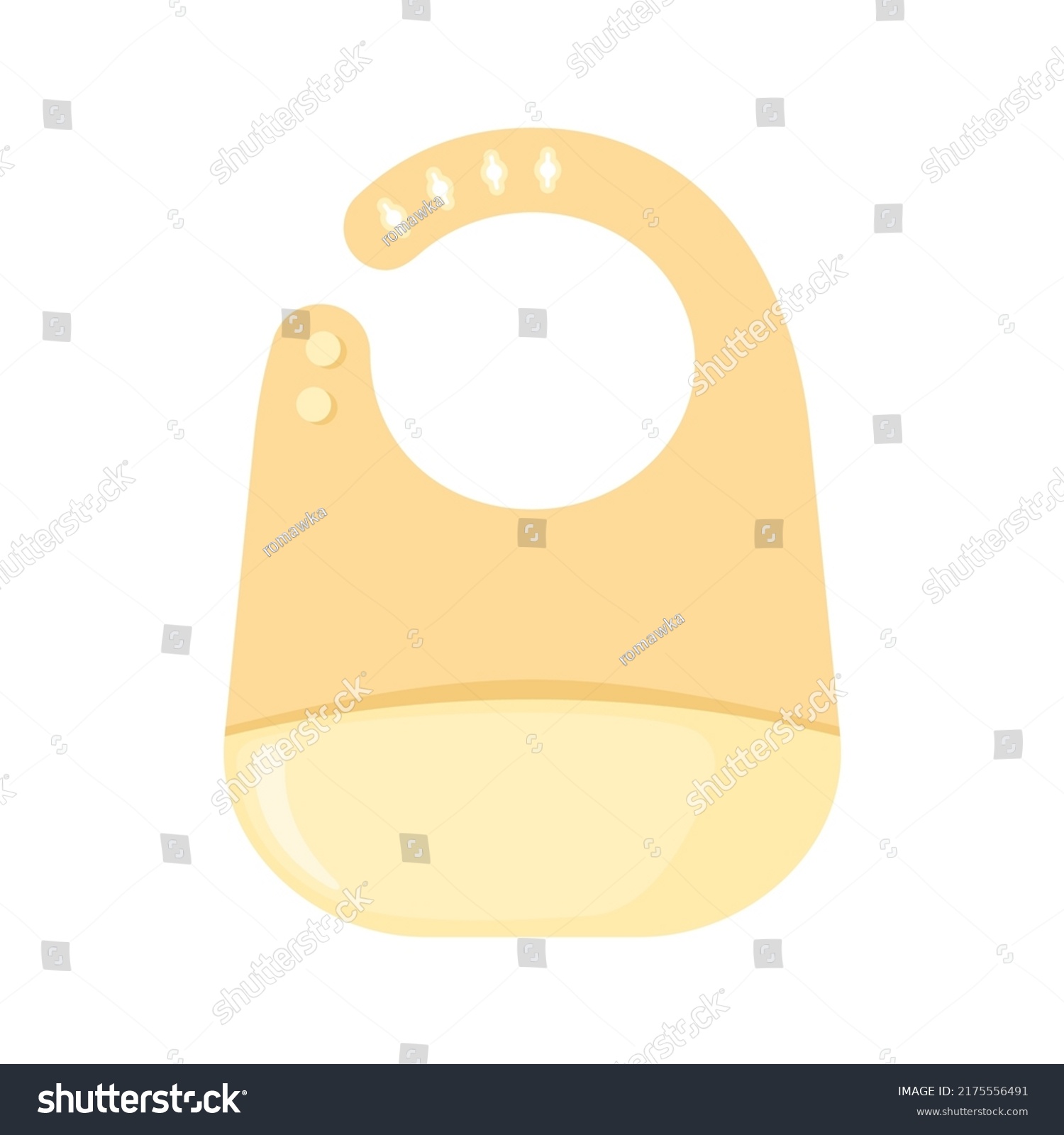 SVG of Silicone or plastic baby bib with a pocket icon in flat style isolated on white background. svg