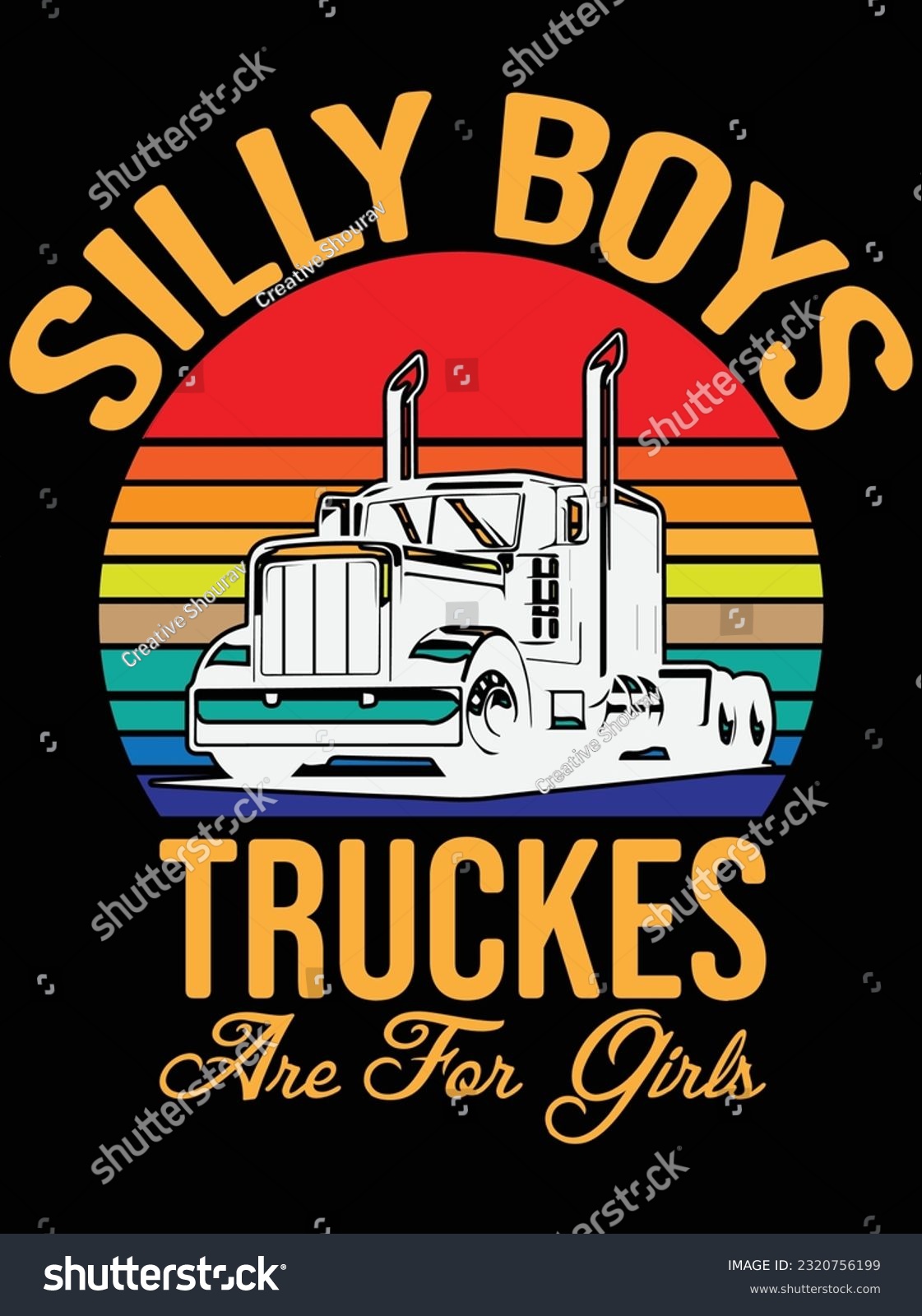 SVG of Silly boys trucks are girls design vector art design, eps file. design file for t-shirt. SVG, EPS cuttable design file svg