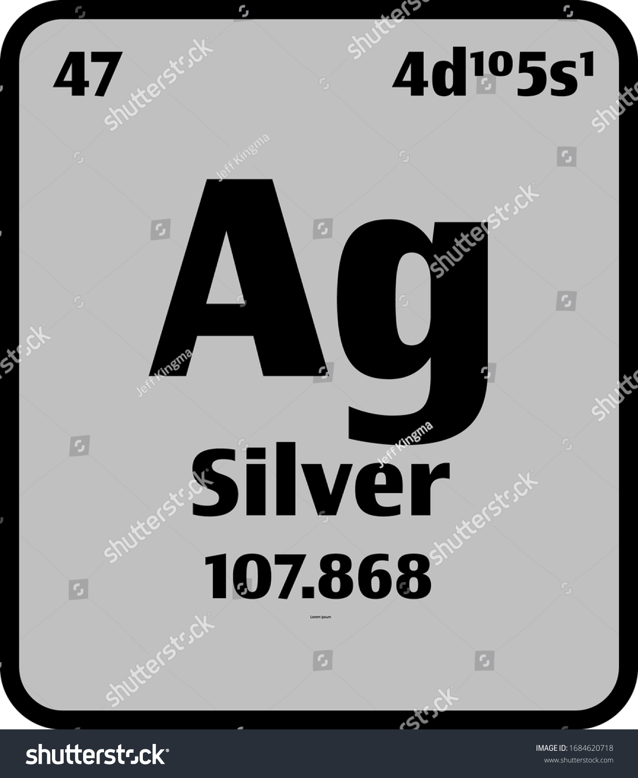 Ag Button On Silver Background On The Periodic Table Of Elements With Atomic Number Or A Chemistry Science Concept Or Experiment