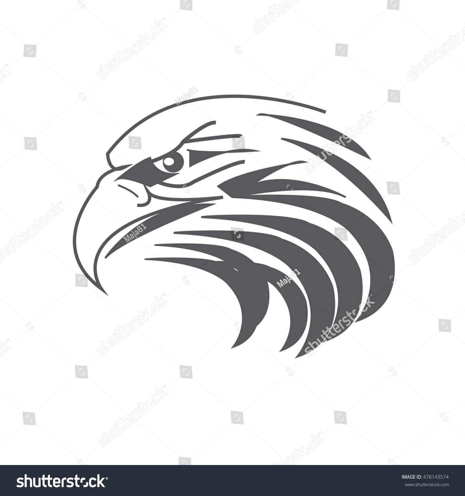 Silver Falcon Icon Vector Illustrator Stock Vector Royalty Free