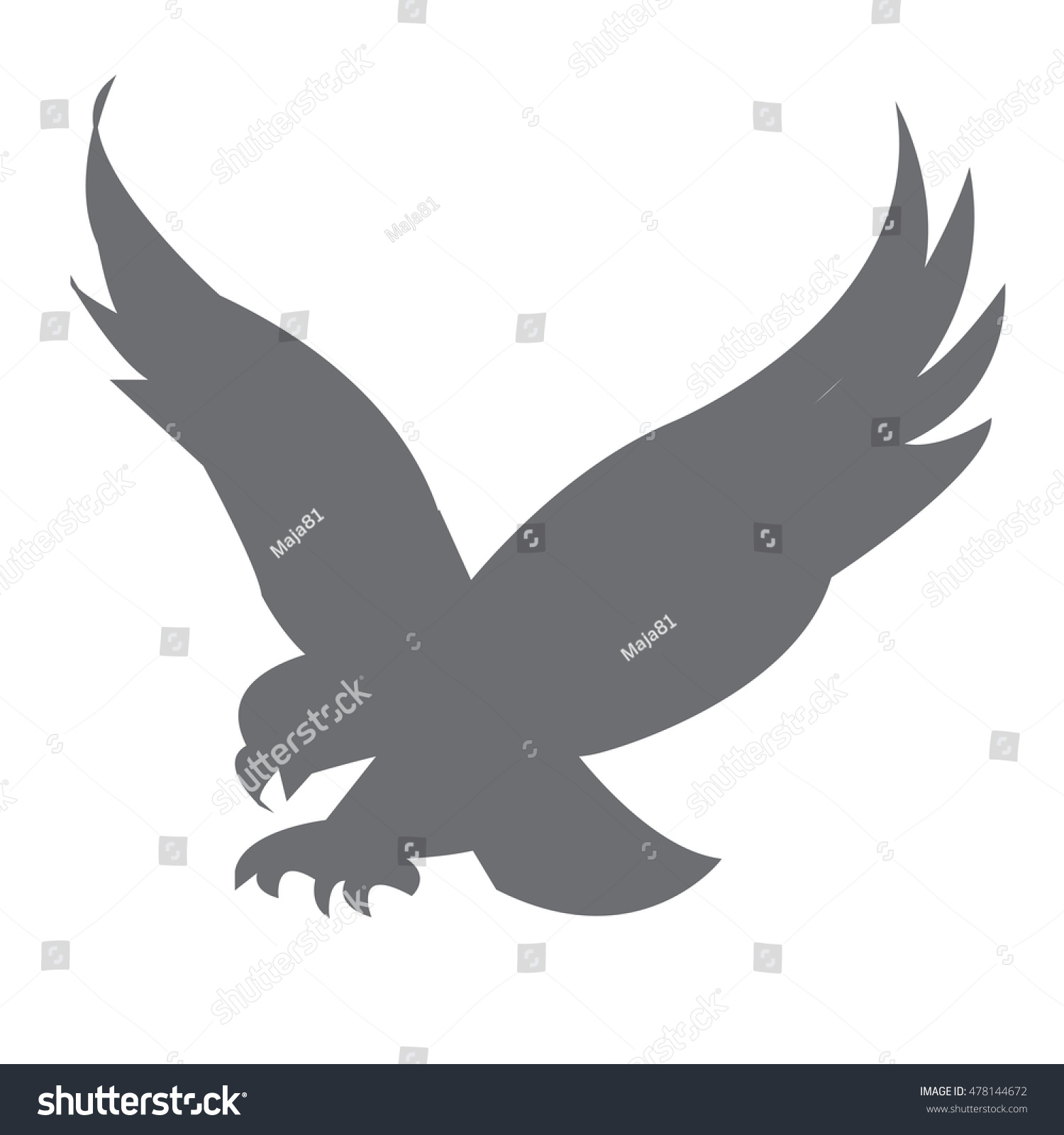 Silver Falcon Icon Vector Illustrator のベクター画像素材 ロイヤリティフリー