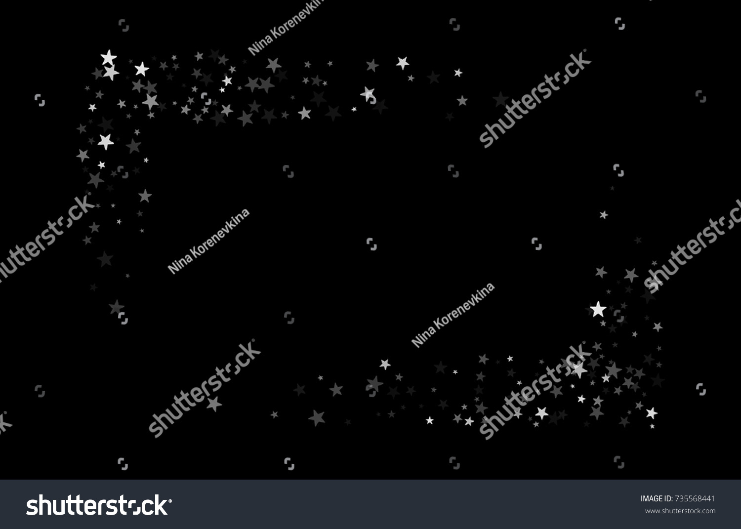 Silver Falling Confetti Stars Luxury Festive Stock Vector Royalty Free