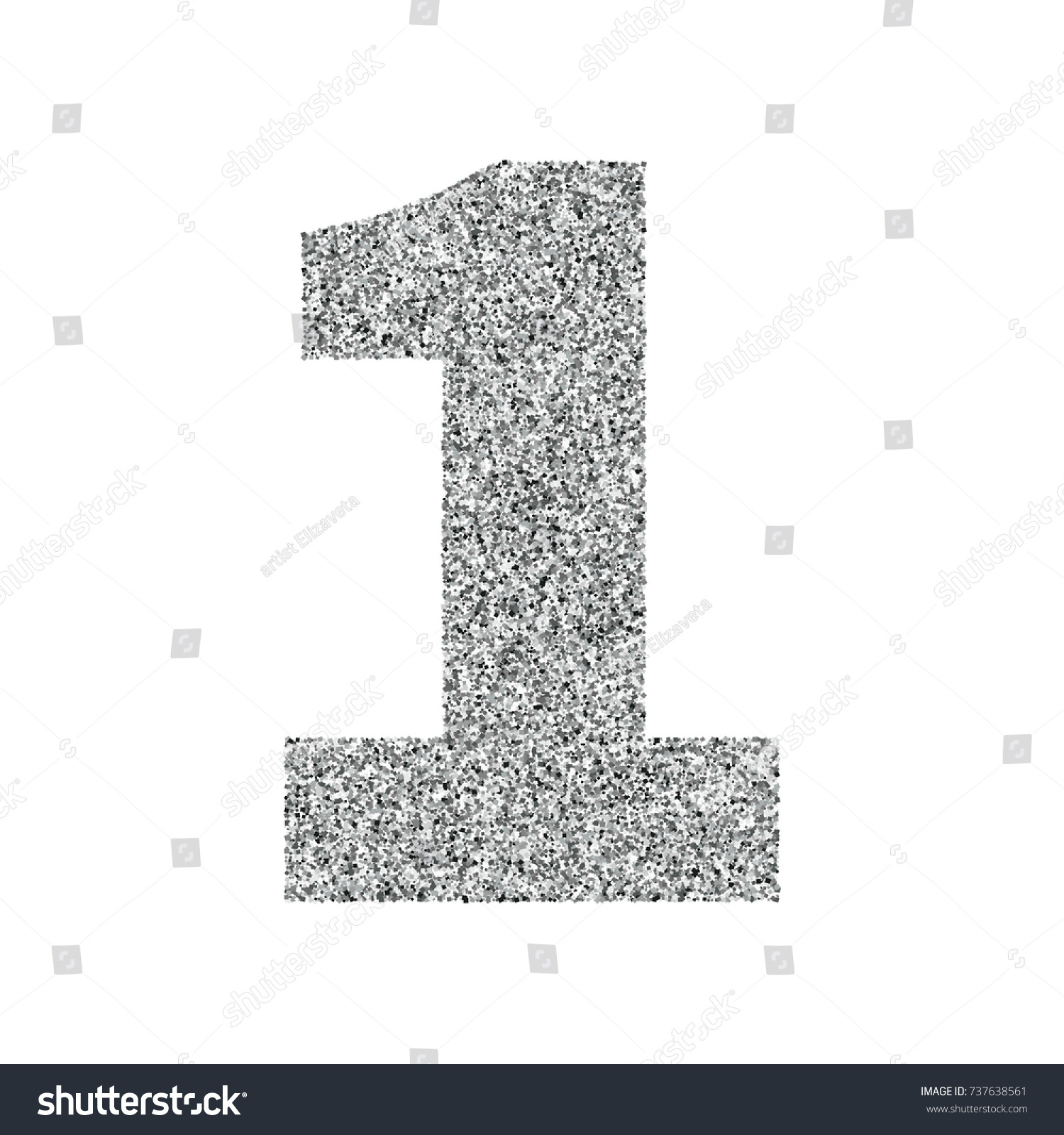 silver glitter alphabet number 1 ideal stock vector royalty free 737638561 shutterstock