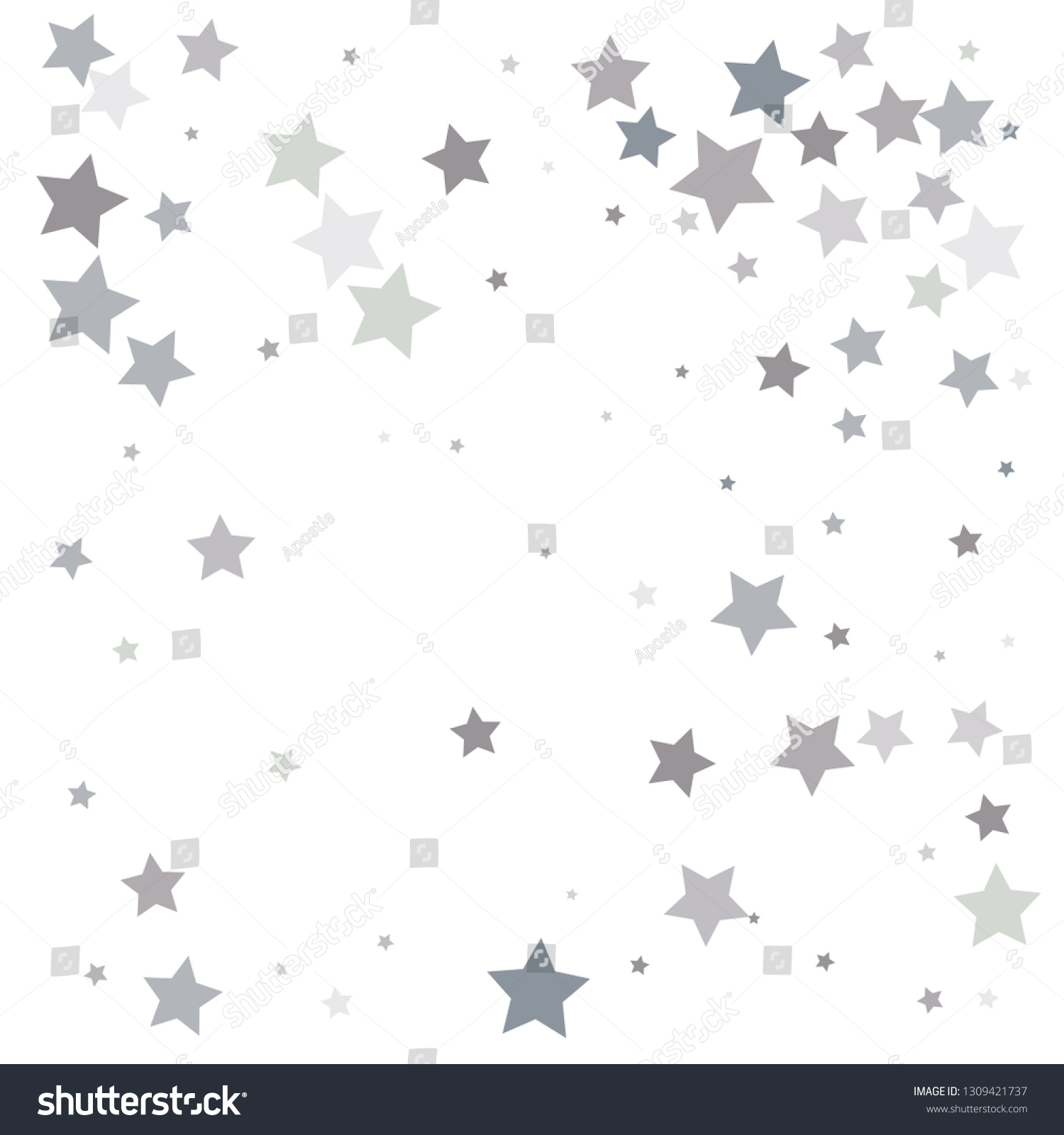 Silver Glitter Falling Stars Silver Sparkle Stock Vector Royalty Free