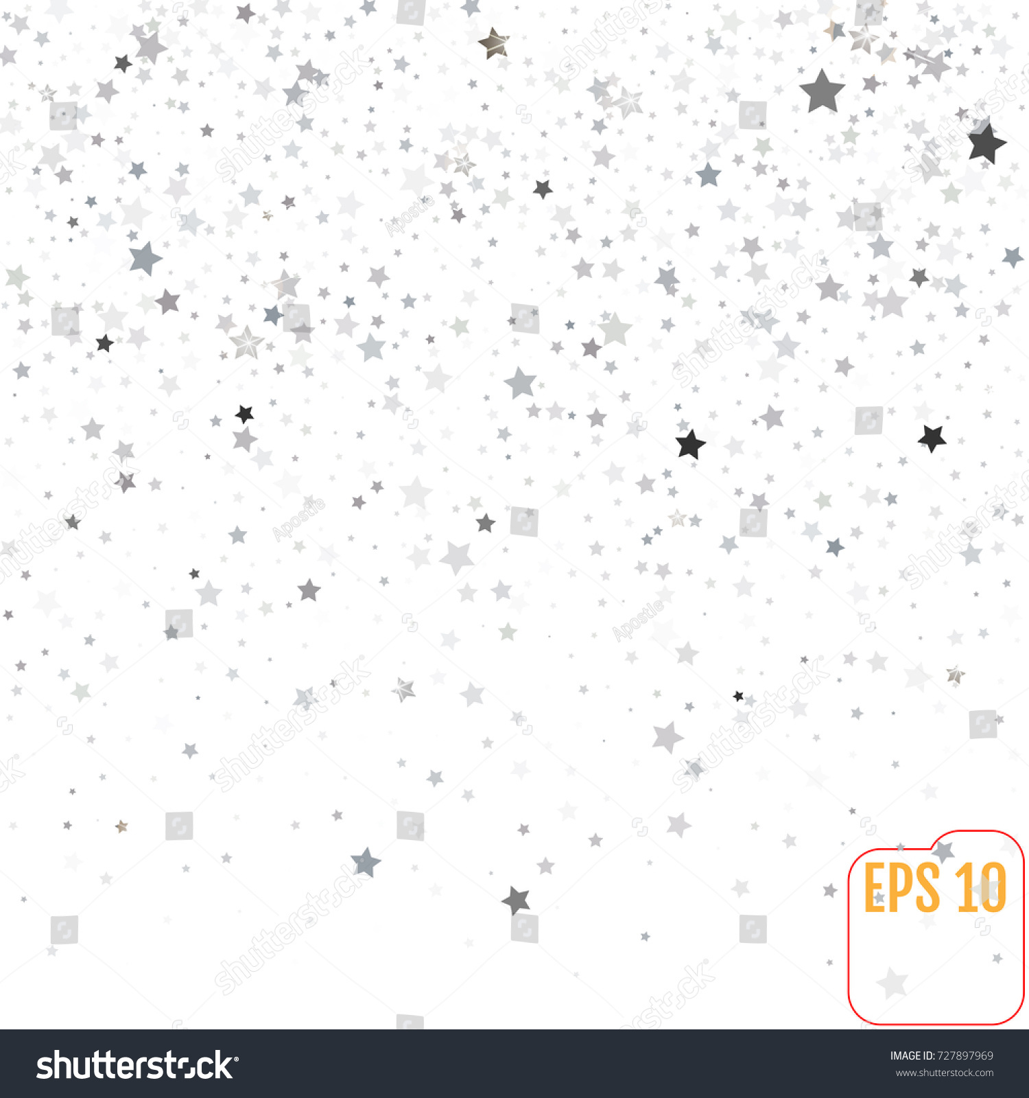 Silver Glitter Falling Stars Silver Sparkle Stock Vector Royalty Free