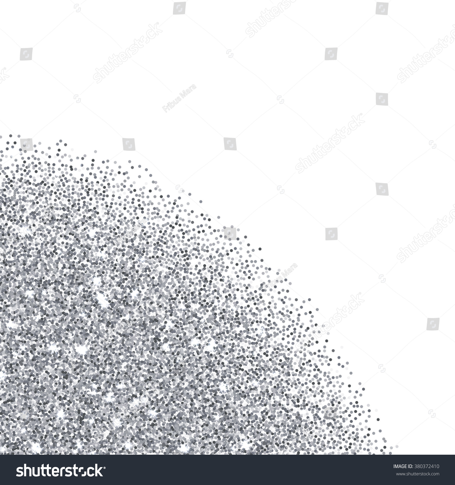 Silver Glitter Texture Corner Border Over Stock Vector 380372410 ...