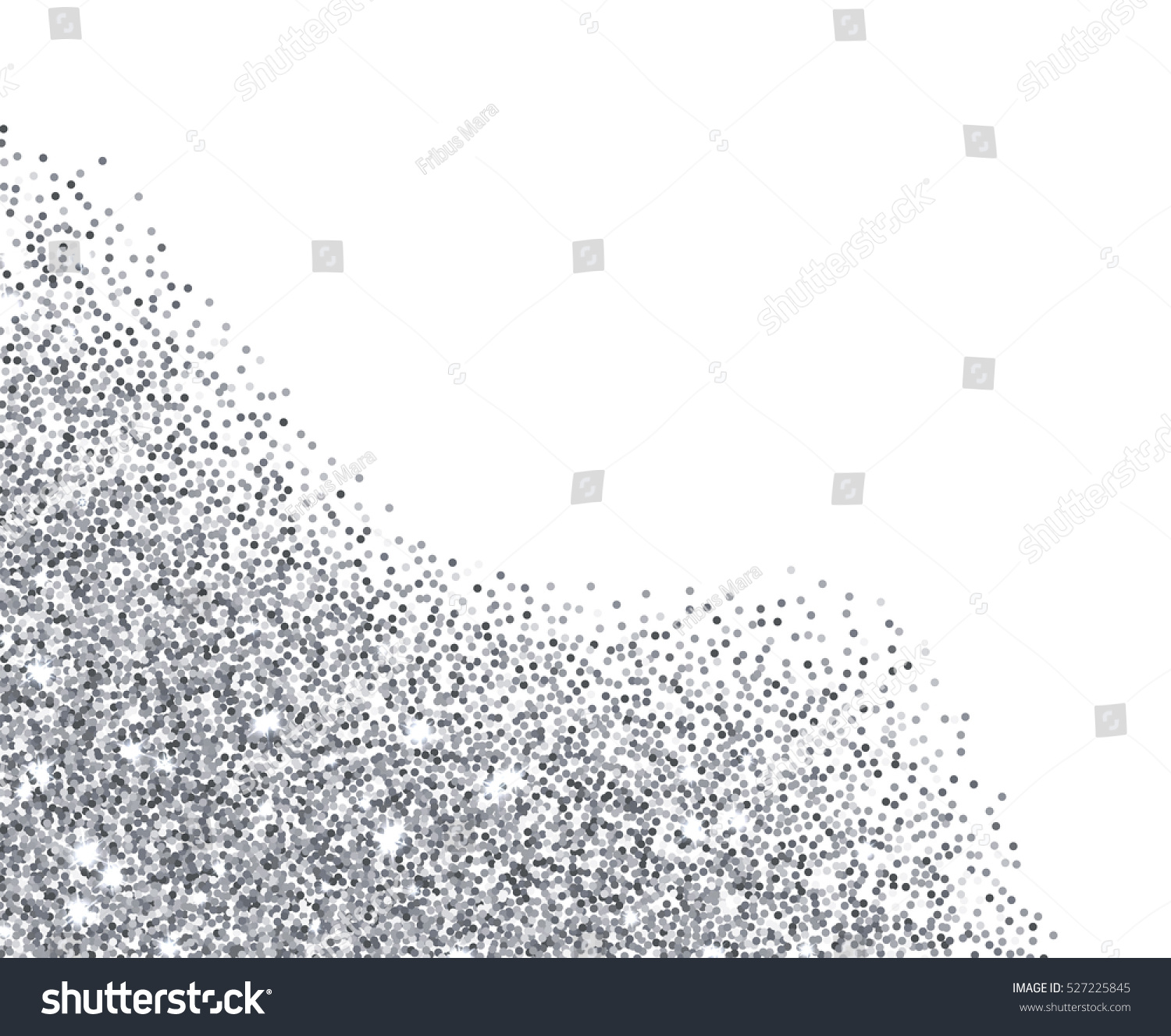 Silver Glitter Texture Corner Border Over Stock Vector 527225845 ...