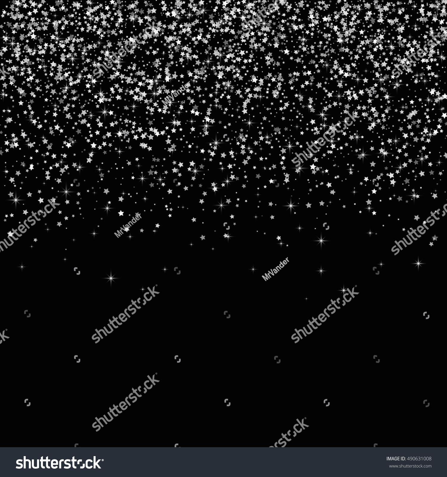 Silver Glitter Texture Falling Stars Effect Stock Vector 490631008 ...