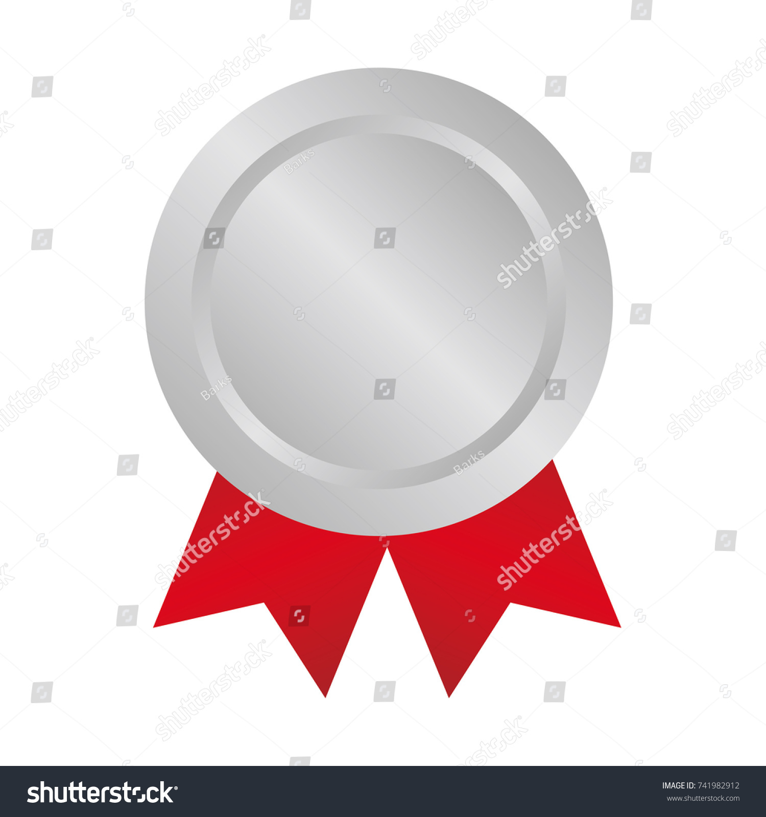 Silver Medal Icon Illustration Stock Vector (Royalty Free) 741982912