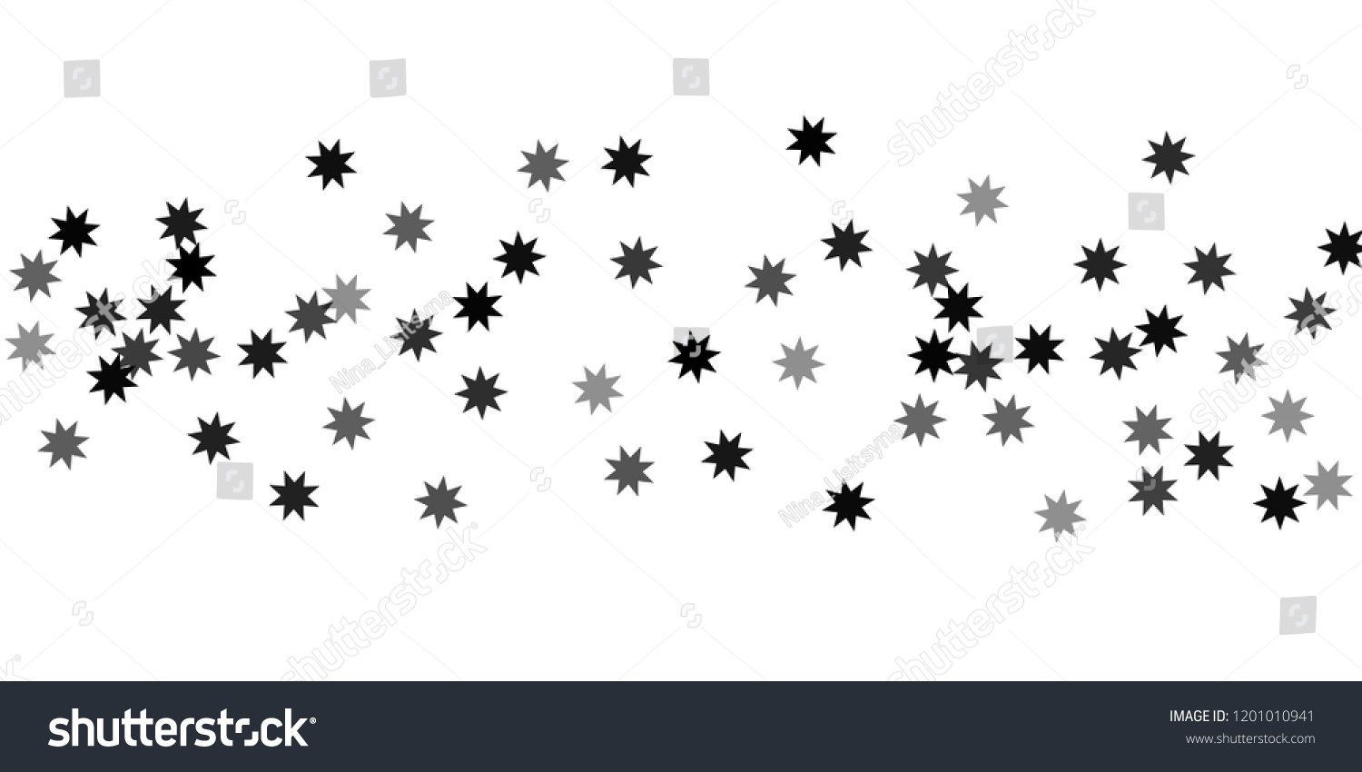 Silver Star Confetti Falling Stars On Stock Vector Royalty Free